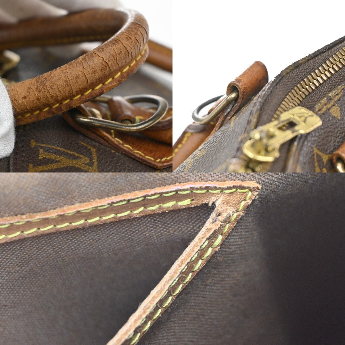 LOUIS VUITTON LV Logo Alma Hand Bag Monogram Leather Brown U.S.A. SD0995 61EE209