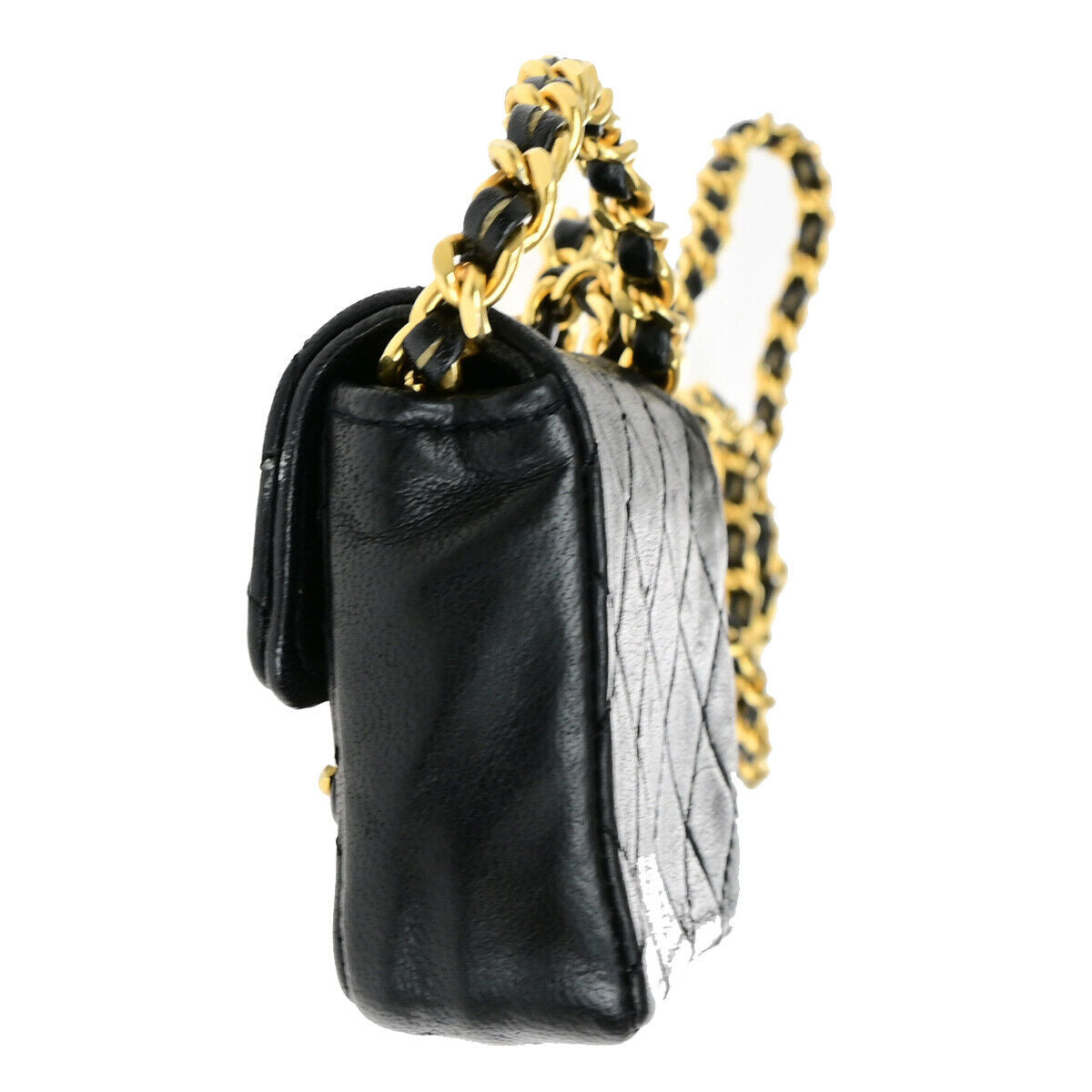 CHANEL CC Logo Mini Mini Matelasse Chain Shoulder Bag Leather GHW BK 660RK051