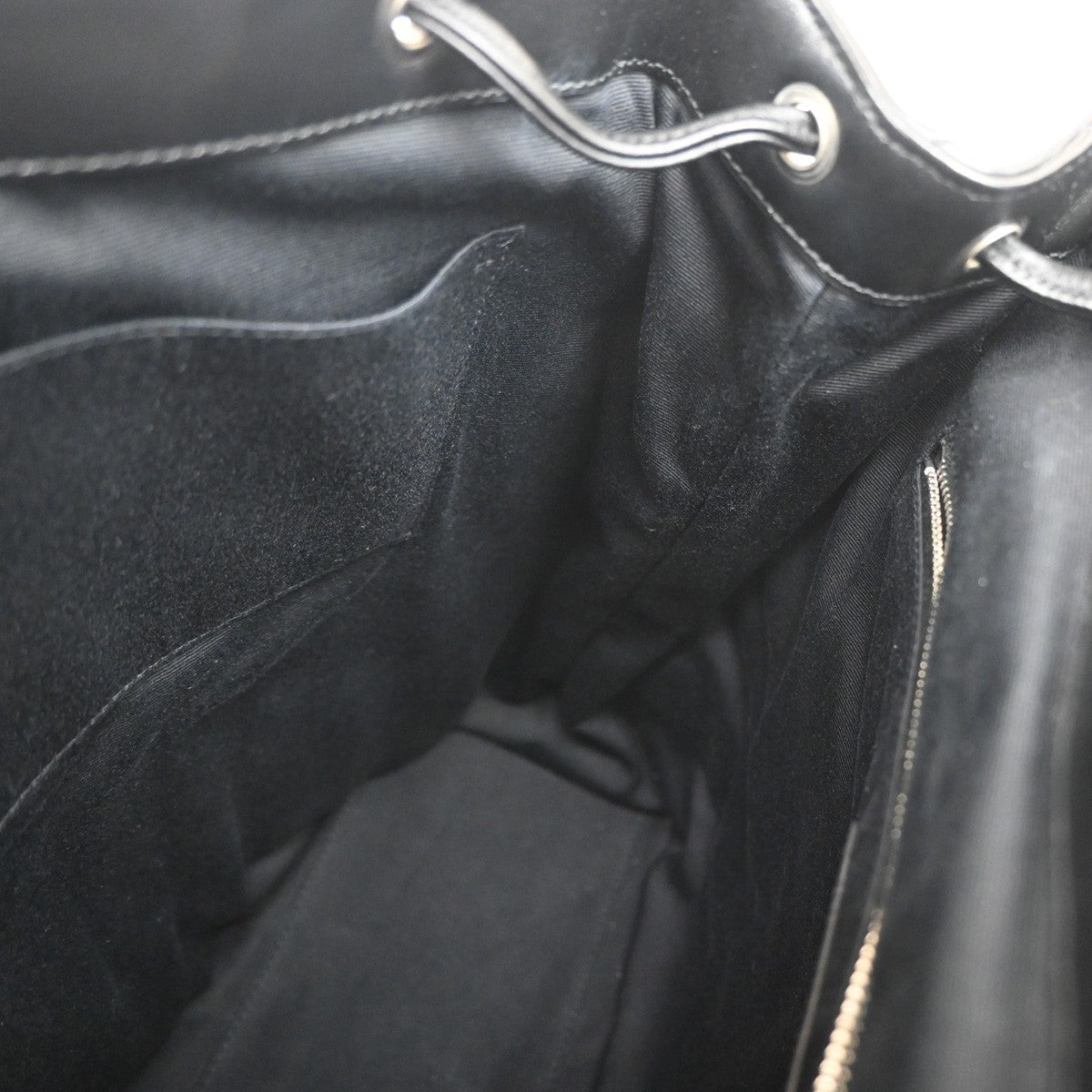 SAINT LAURENT YSL Logo LouLou Backpack Bag Leather Black SHW Italy 652LC599