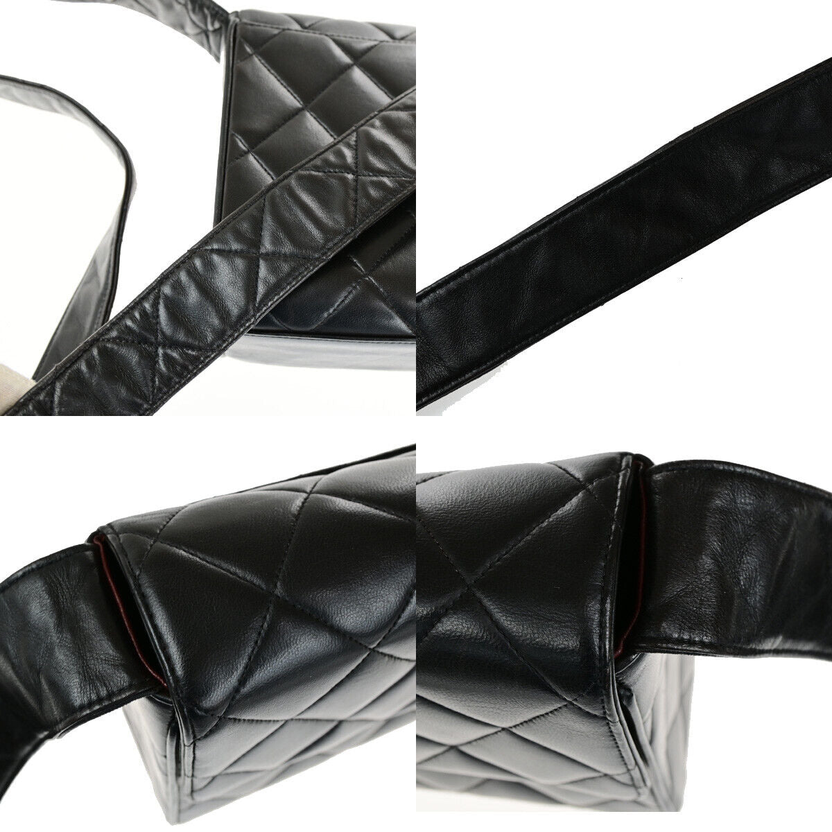 CHANEL CC Logo Matelasse Shoulder Bag Lambskin Leather BK GHW Vintage 321RK697