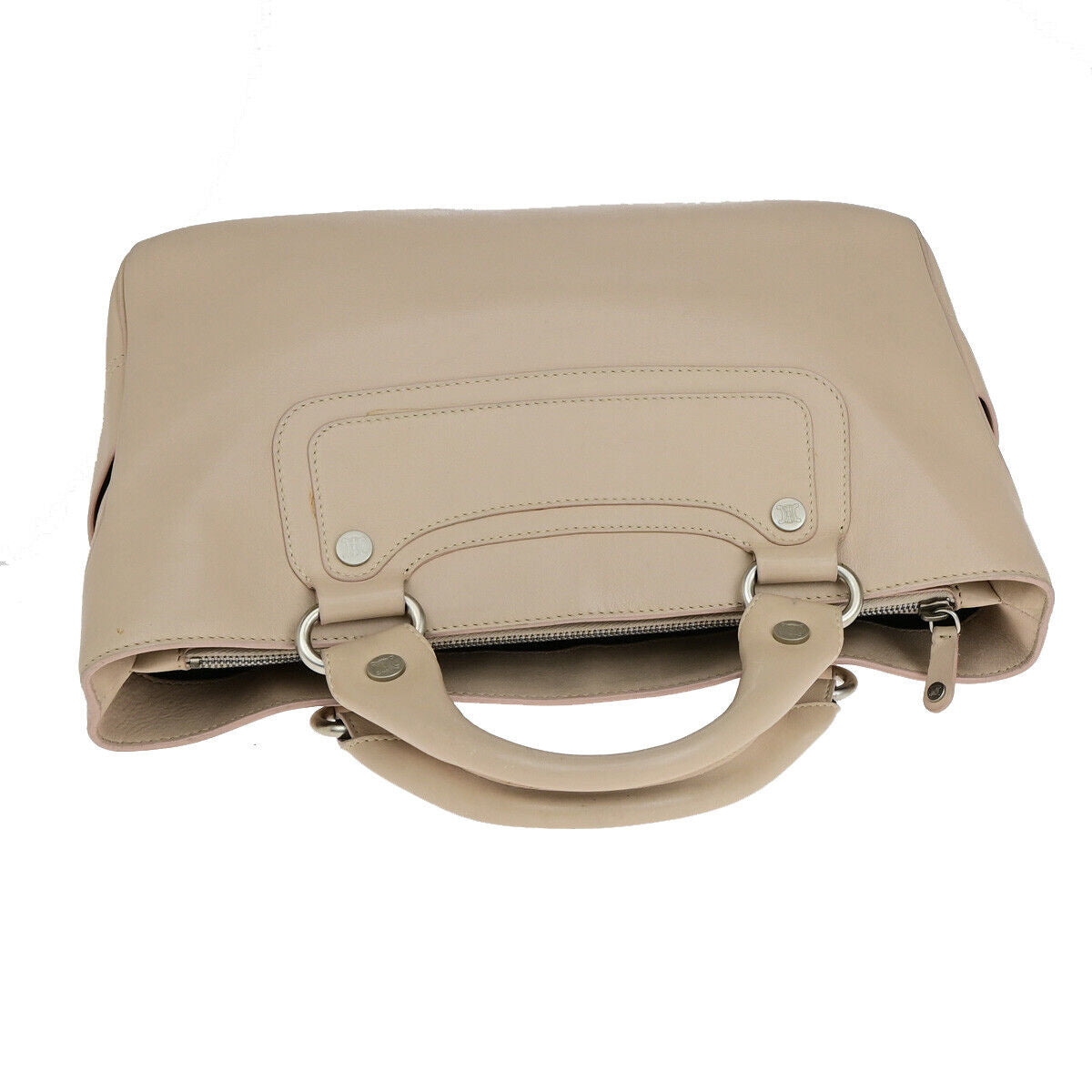 CELINE Logo Boogie Macadam Hand Bag Leather Light Pink SHW Italy 63YF055