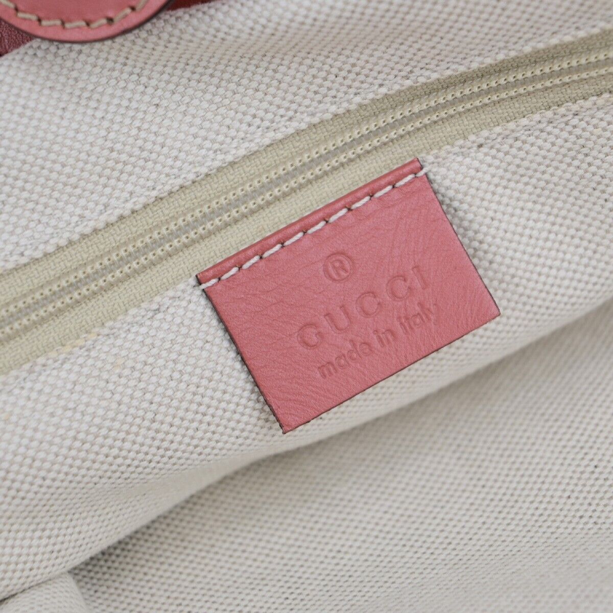 GUCCI Diamante Sukey Shoulder Bag Charm Canvas Leather Brown Pink 84EC855