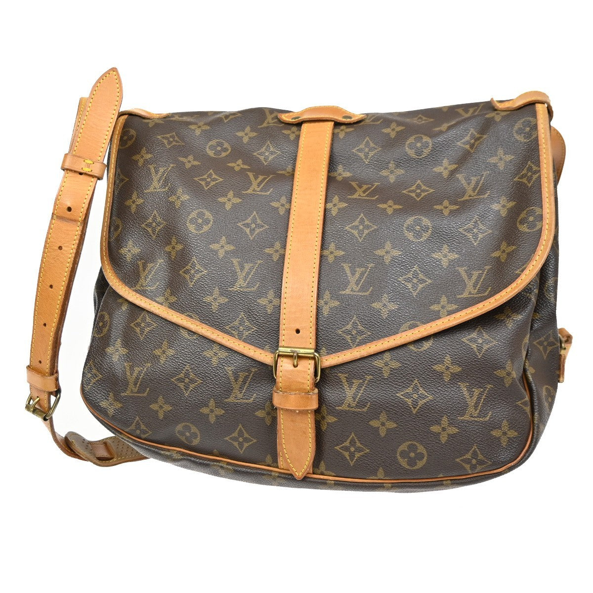 LOUIS VUITTON Saumur 35 Shoulder Bag Monogram Leather BN France M42254 78KC667