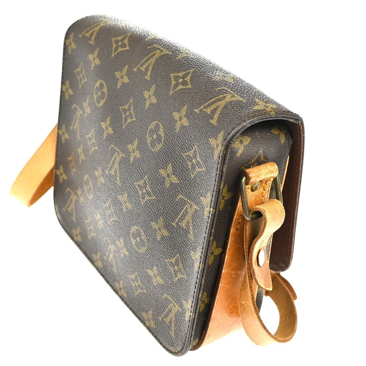 LOUIS VUITTON Cartouchiere MM Shoulder Bag Monogram Leather Brown M51253 88TA476