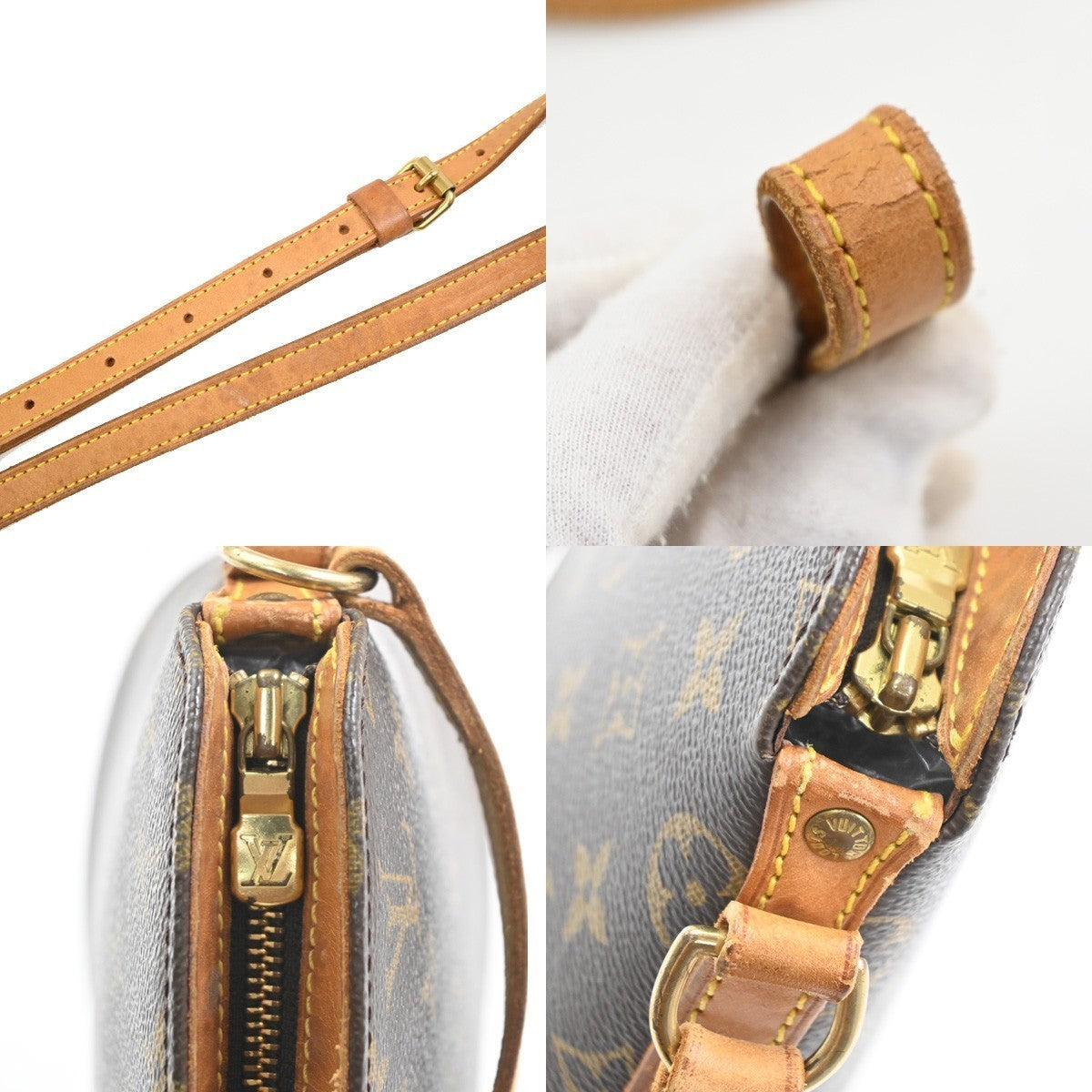 LOUIS VUITTON Logo Drouot Shoulder Bag Monogram Leather Brown M51290 70TA711