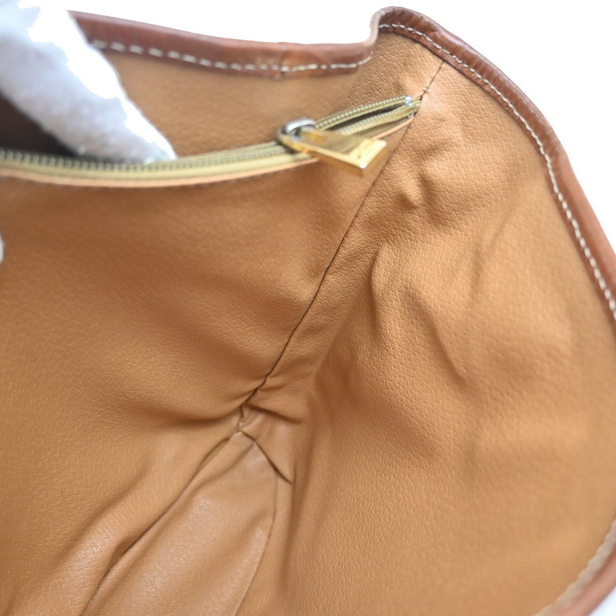 CELINE Logo Macadam Pattern Shoulder Bag PVC Leather Brown Italy Gold 04FC142