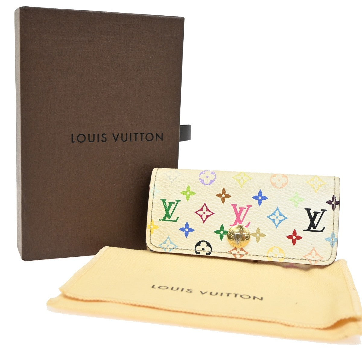 LOUIS VUITTON Multicles 4 Hook Key Case Monogram Multicolor White M60043 09KC665