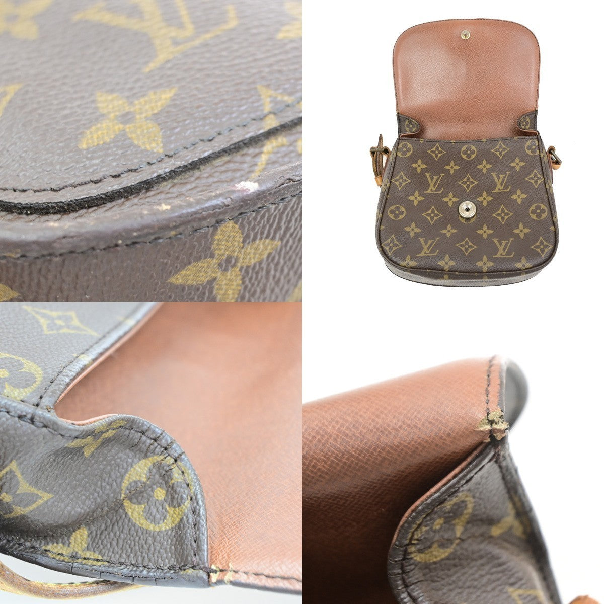 LOUIS VUITTON Saint Cloud MM Shoulder Bag Monogram Leather Brown M51243 36PA097