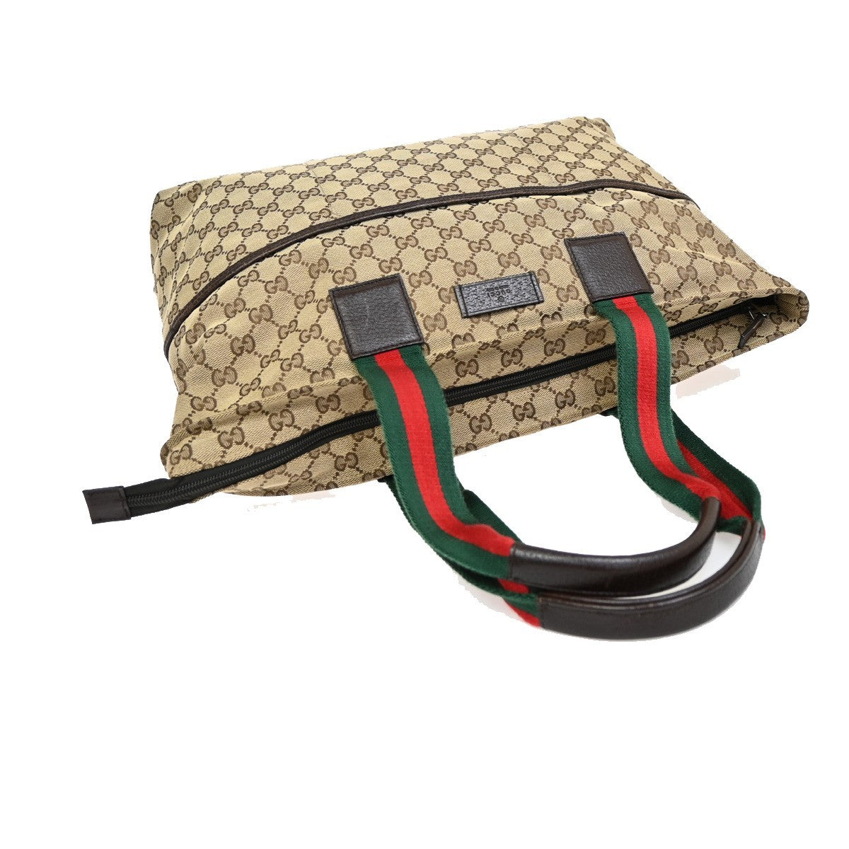 GUCCI Sherry GG Pattern Mothers Shoulder Tote Bag Canvas Leather Brown 85KB282