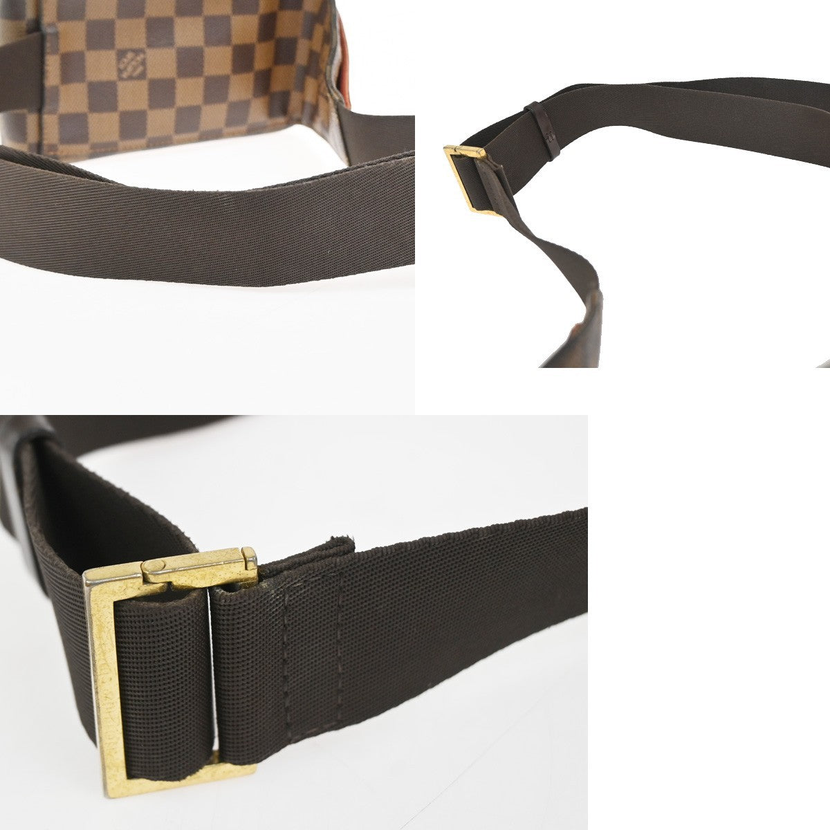 LOUIS VUITTON Geronimos Bum Body Bag Damier Leather Brown Spain N51994 71ZA286