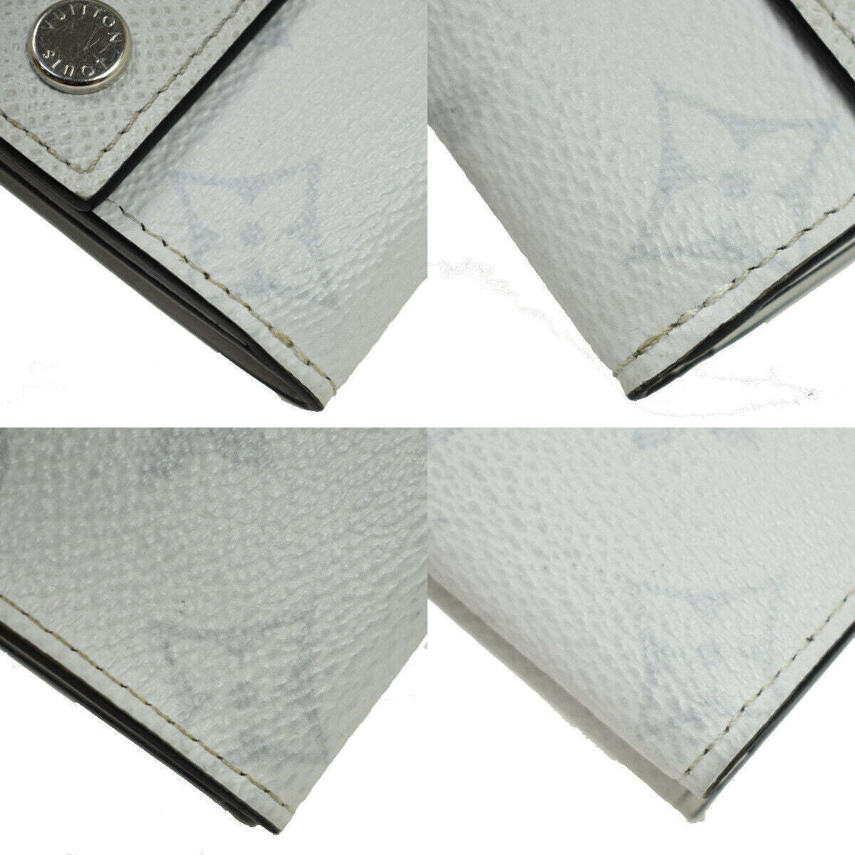 LOUIS VUITTON Discovery Compact Trifold Mini White Taigarama WE M30899 35YC253