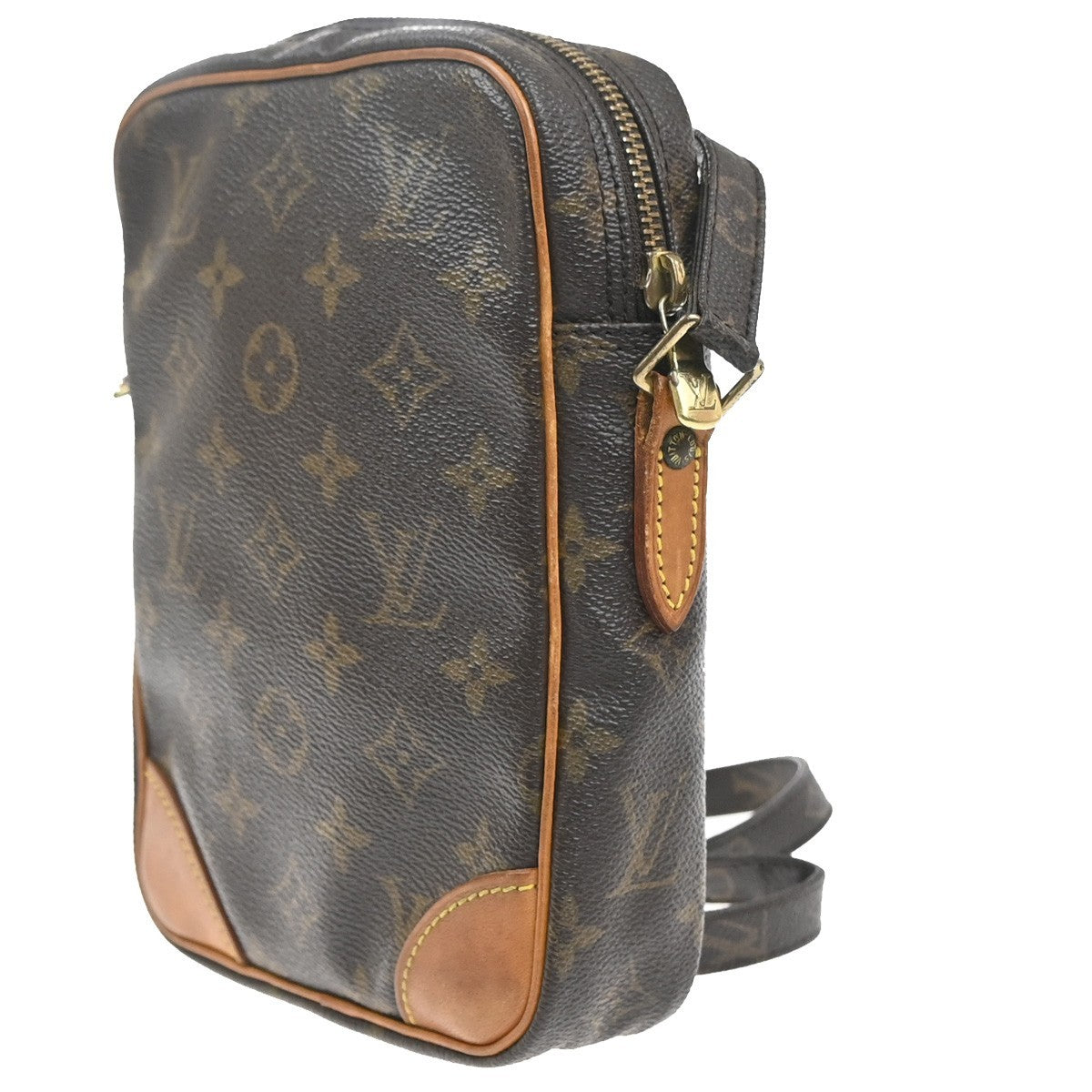 LOUIS VUITTON Danube Shoulder Bag Monogram Leather Brown France M45266 65KC819