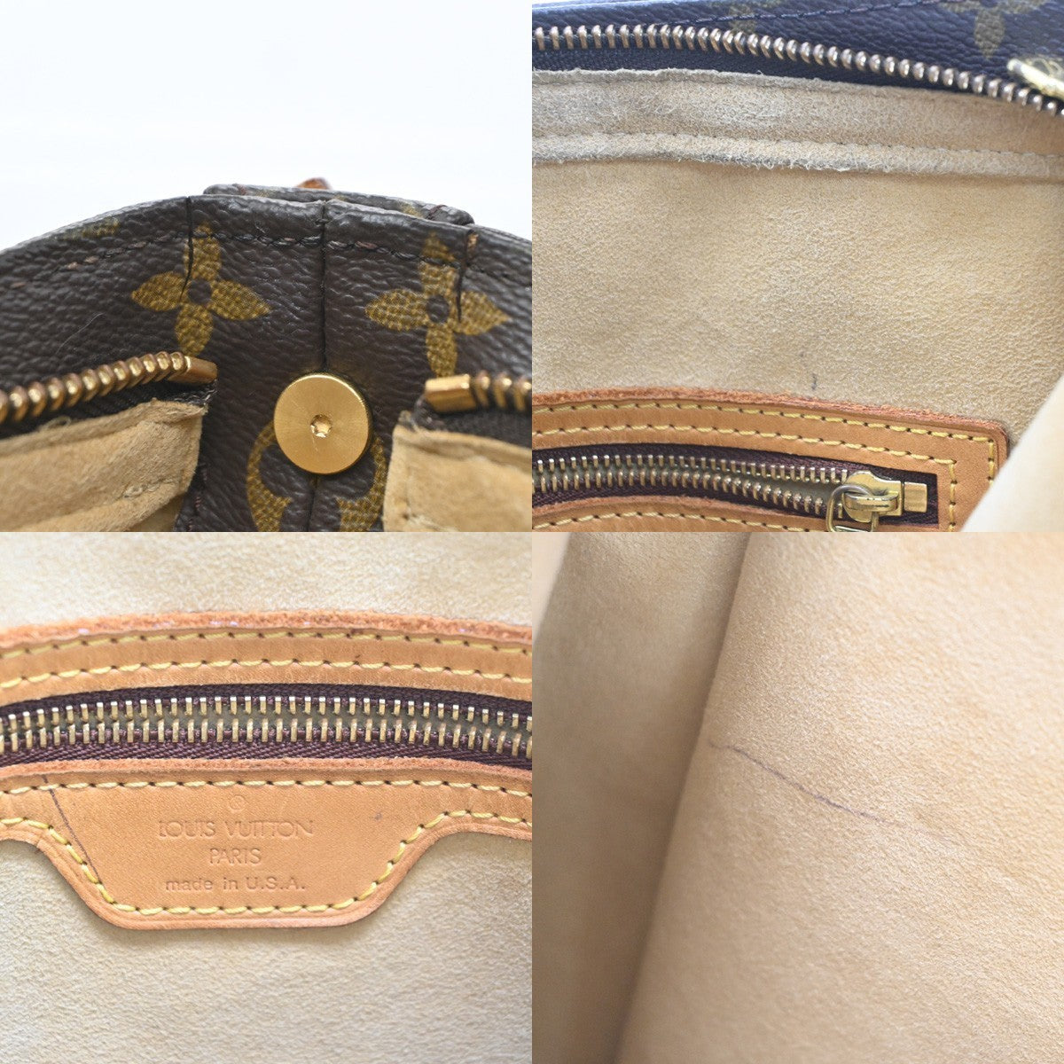 LOUIS VUITTON Logo Looping GM Shoulder Bag Monogram Leather USA M51145 85YJ277