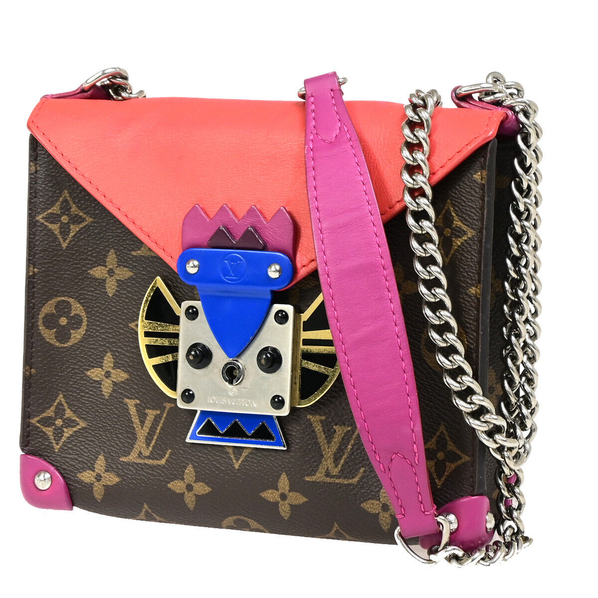 LOUIS VUITTON Pochette Mask PM Chain Shoulder Bag Monogram Leather BN RD 98YG341