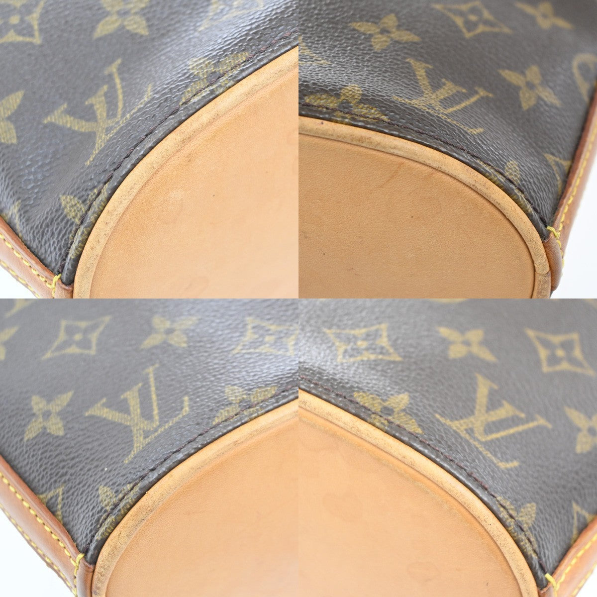 LOUIS VUITTON Logo Drouot Shoulder Bag Monogram Leather Brown M51290 72MA365