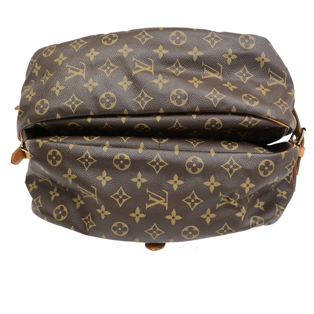 LOUIS VUITTON Logo Saumur 30 Shoulder Bag Monogram Leather Brown M42256 73CB038