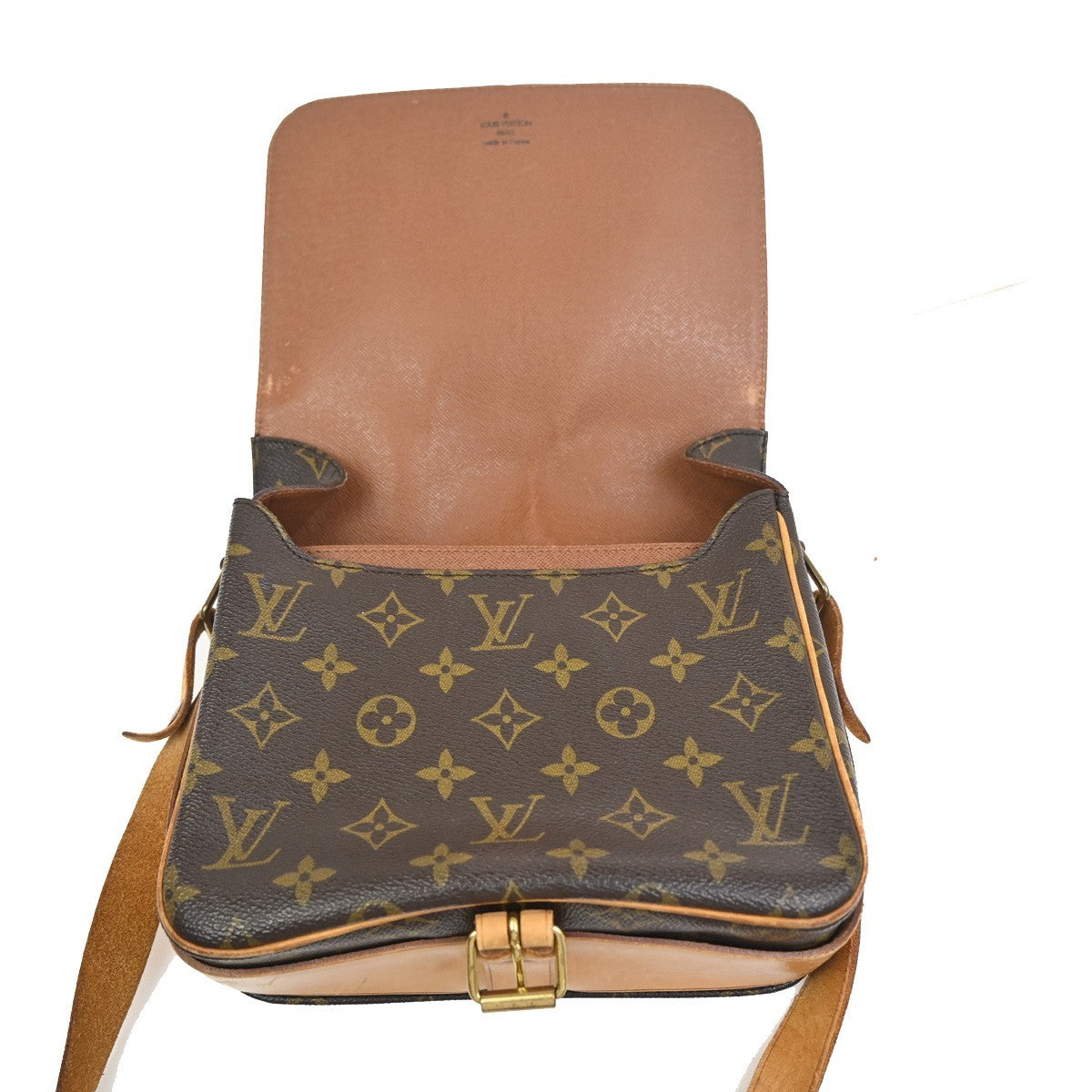 LOUIS VUITTON Cartouchiere MM Shoulder Bag Monogram Leather Brown M51253 31ZA331