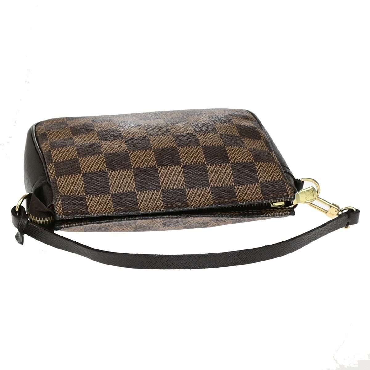 LOUIS VUITTON  Trousse Makeup Hand Bag Damier Ebene Leather Brown N51982 81EC862