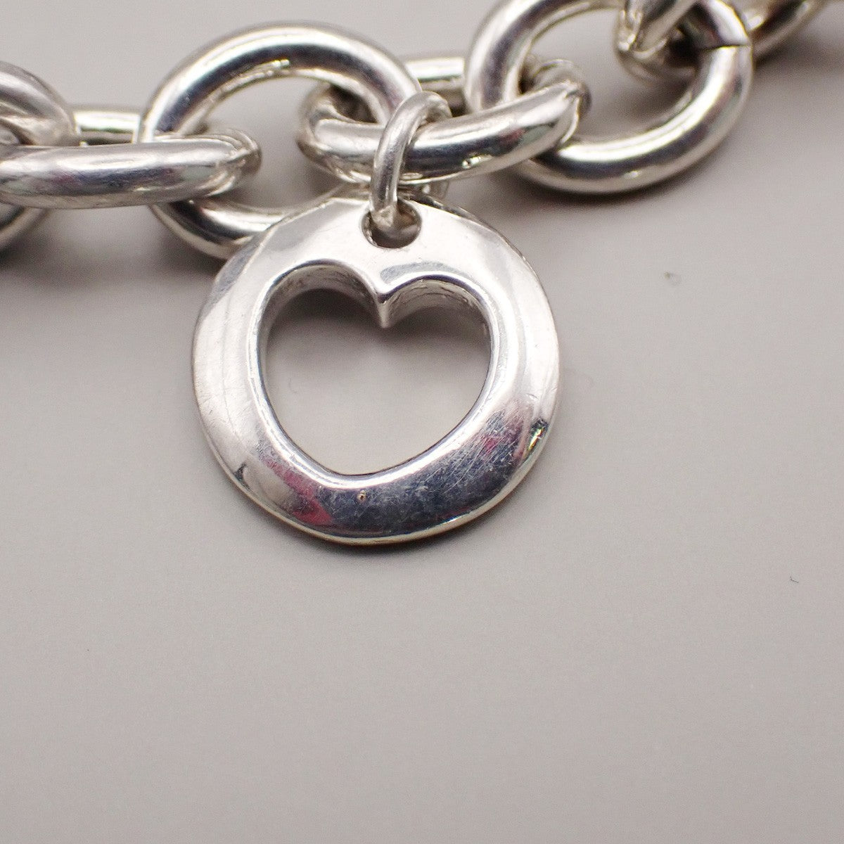 TIFFANY & CO. 5 Charm Stencil Chain Bracelet Sterling Silver AG 925 33KD047