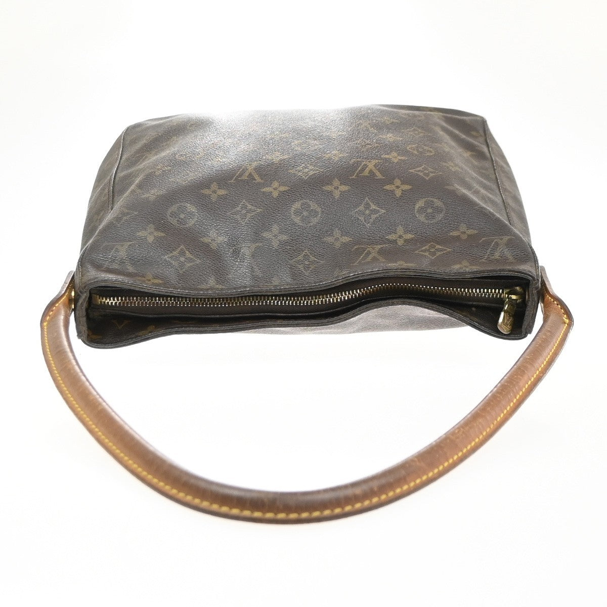 LOUIS VUITTON Looping GM Shoulder Bag Monogram Leather Brown USA M51145 35MA613