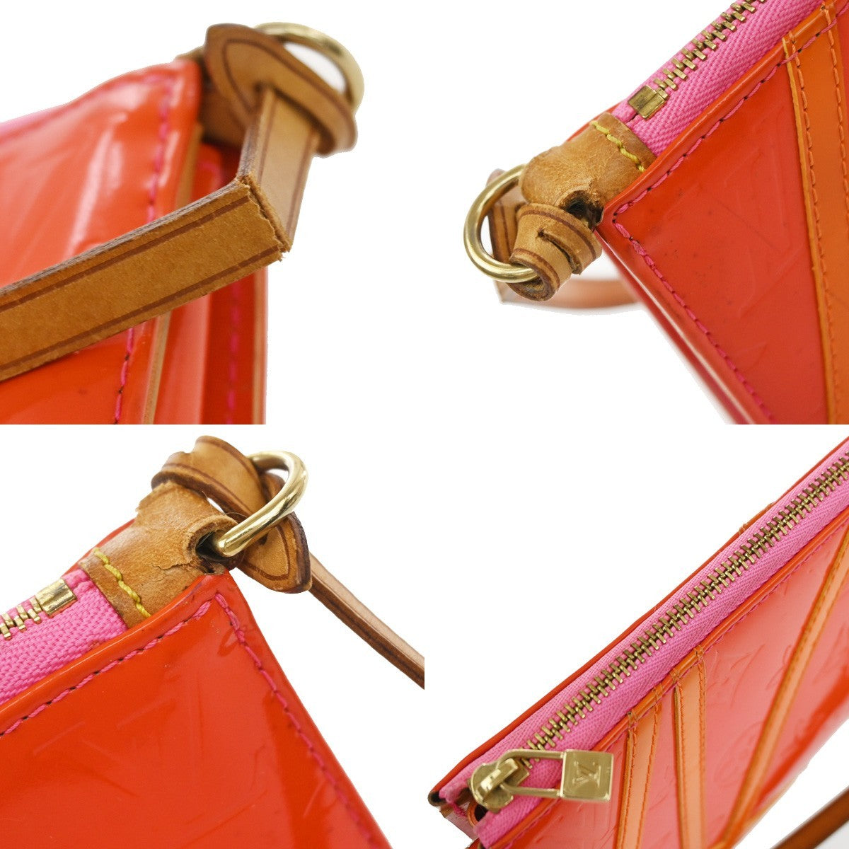 LOUIS VUITTON Lexington Hand Bag Monogram Vernis Fluo Orange M91906 62YJ200