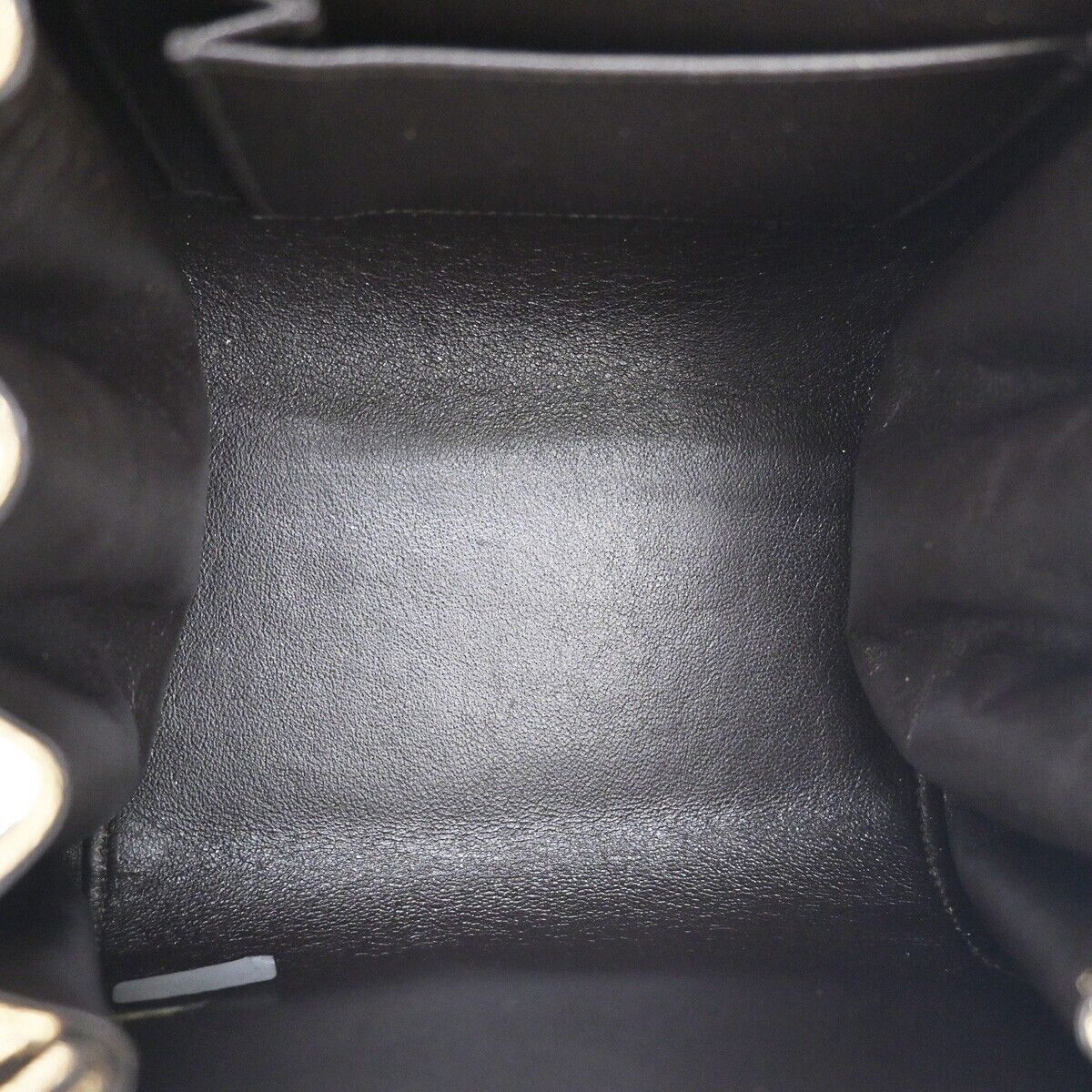 CHANEL 2.55 Zebra Chain Mini Hand Bag Fur Leather Black Gold France 629RH277