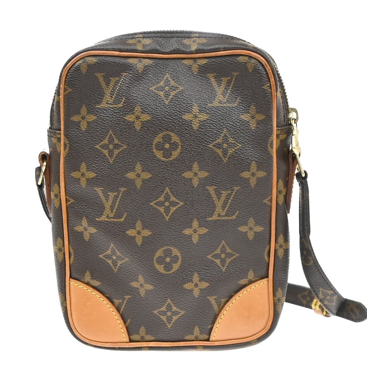 LOUIS VUITTON Danube Shoulder Bag Monogram Leather Brown France M45266 88YJ229