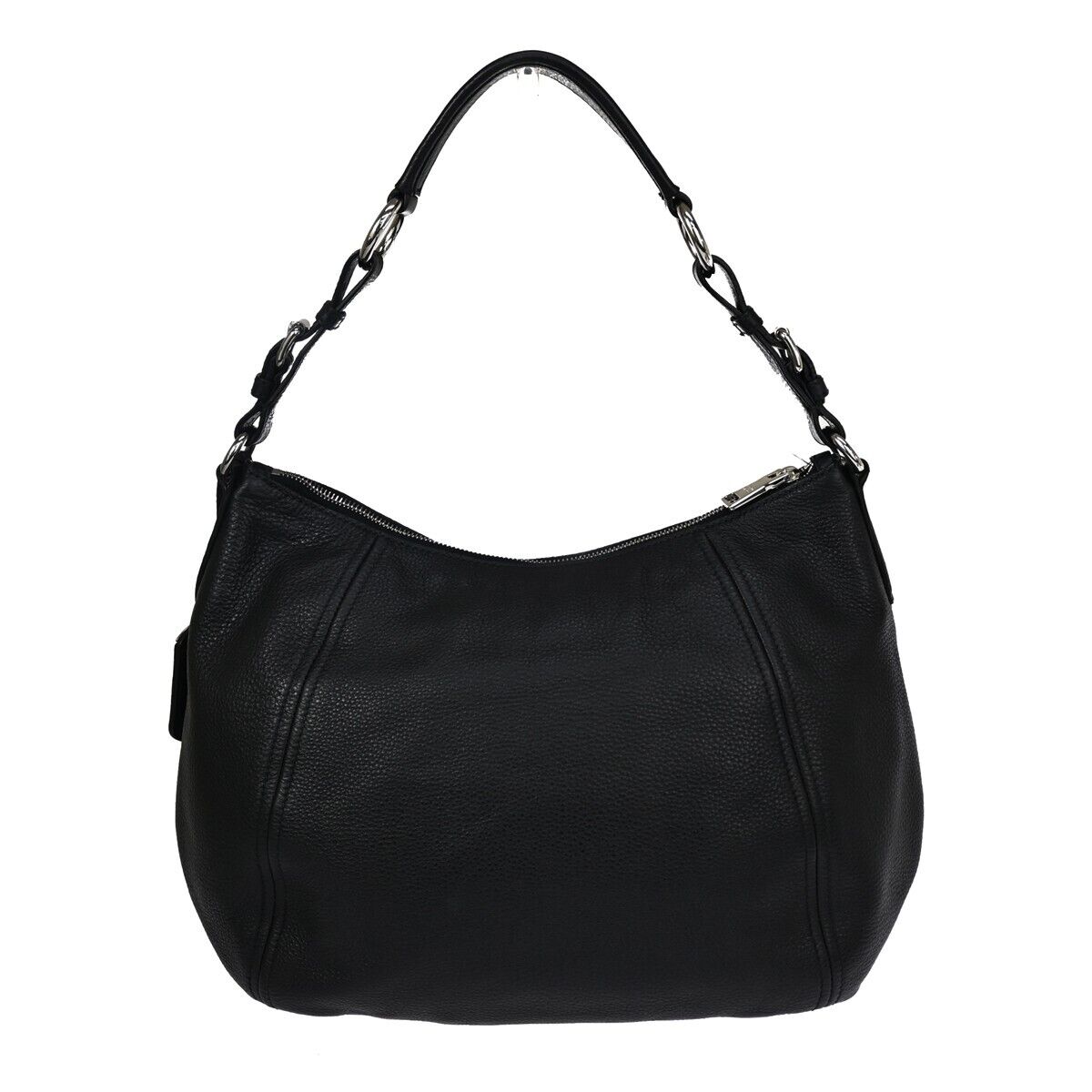 PRADA MILANO Logo Shoulder Bag Vitello Phenix Leather Nero Black SHW 53RH799