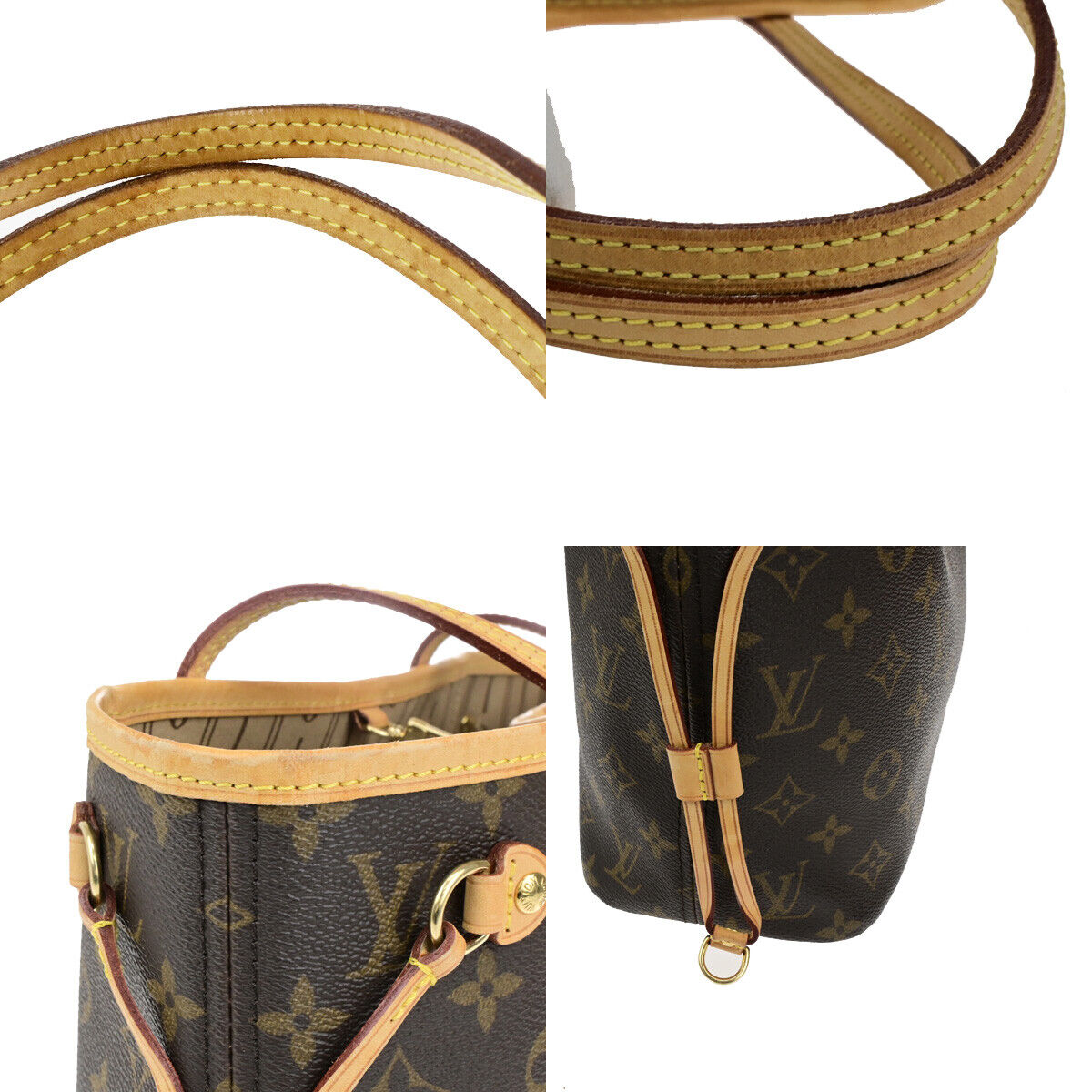 LOUIS VUITTON Neverfull PM Shoulder Tote Bag Monogram Leather BN M40155 55YG761