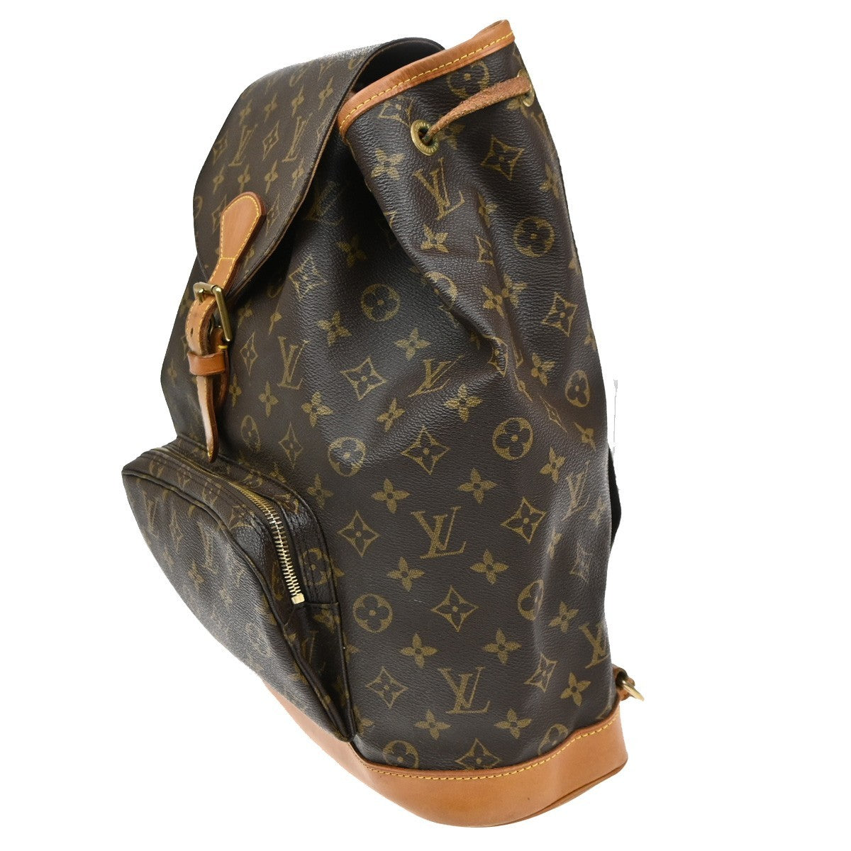 LOUIS VUITTON Montsouris GM Backpack Bag Monogram Leather Brown M51135 14CA929