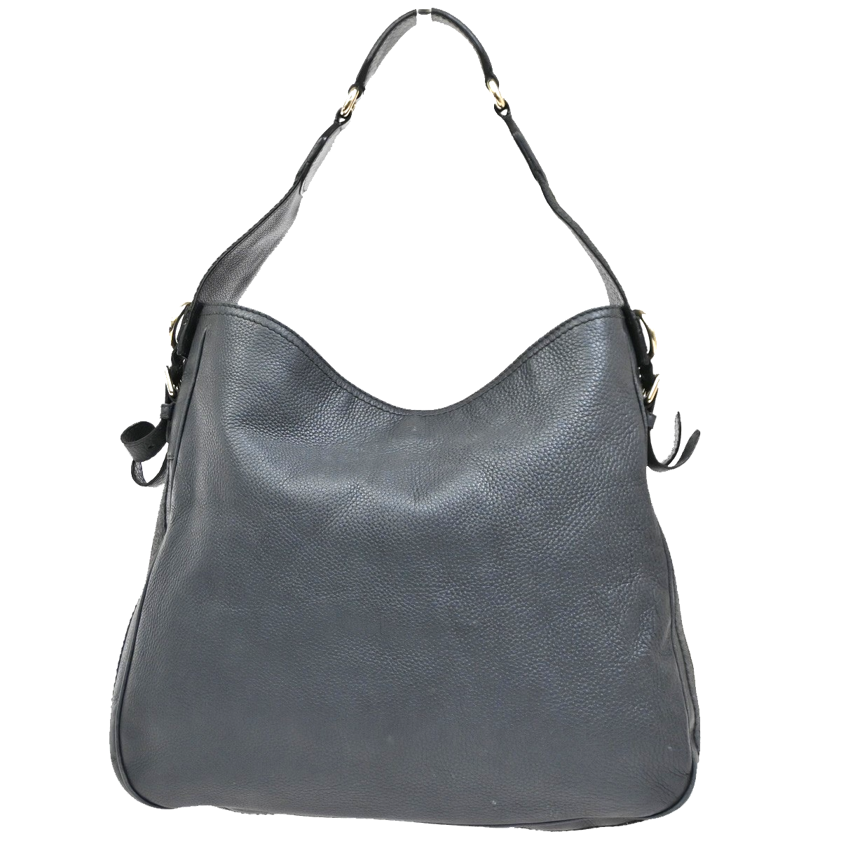 GUCCI Logo Heritage Web Striped Hobo Shoulder Bag Leather Gray GHW Italy 35DA239