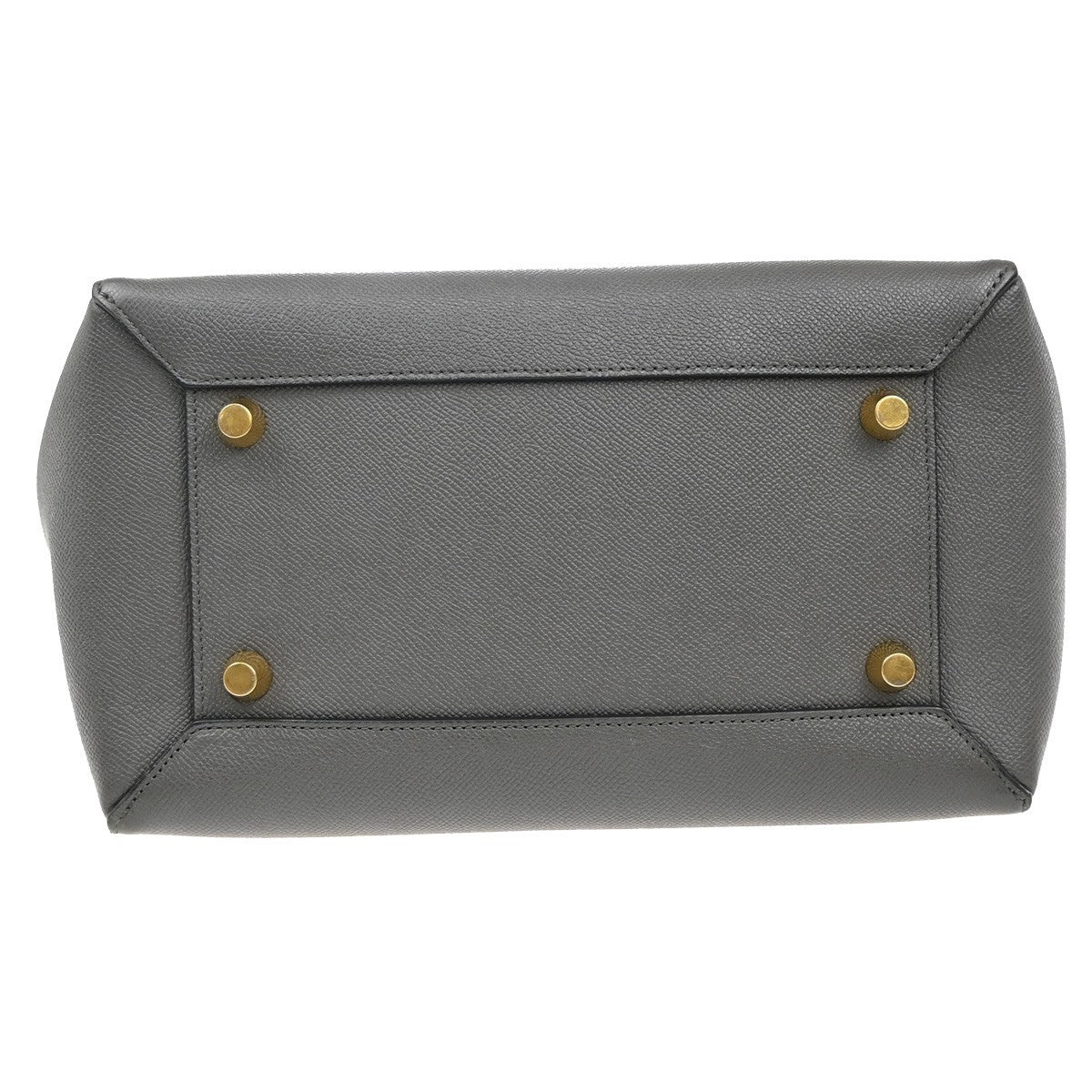 CELINE Logo Belt Bag Mini 2Way Shoulder Hand Bag Leather Gray GHW Italy 58RF719