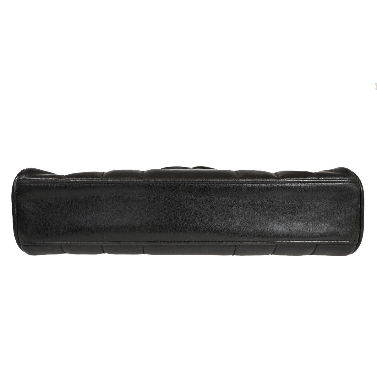 CHANEL CC Logo Mademoiselle Shoulder Bag Leather Black GHW Vintage 373RF094