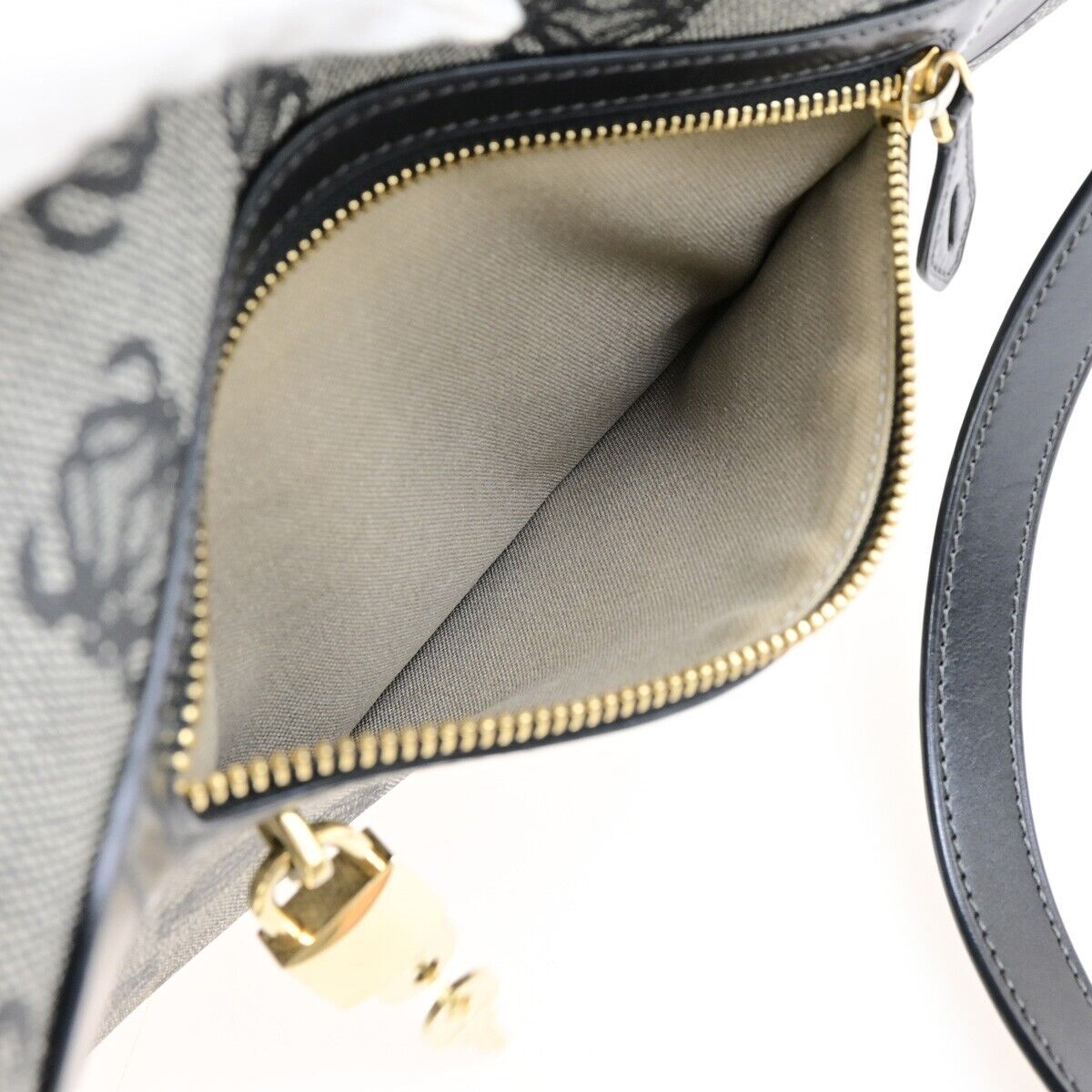 LOEWE Logo Anagram Crossbody Shoulder Bag PVC Leather Navy Blue GHW 32EC953