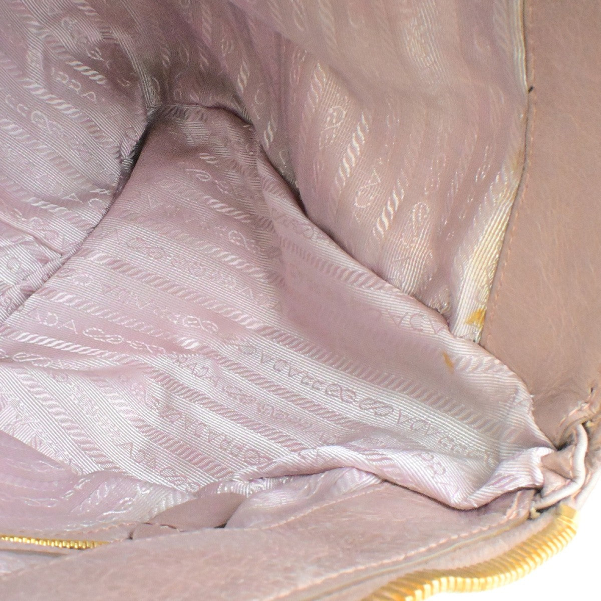 PRADA Logo Vitello Shine Shoulder Hand Bag Leather Pink Mughetto GHW 38YH125