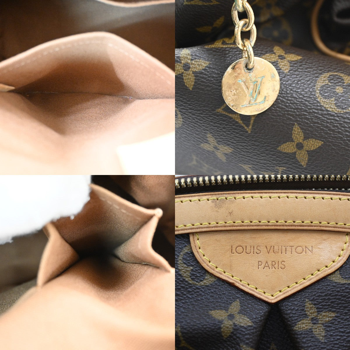 LOUIS VUITTON LV Tivoli GM Shoulder Bag Monogram Leather Brown M40144 95PA108