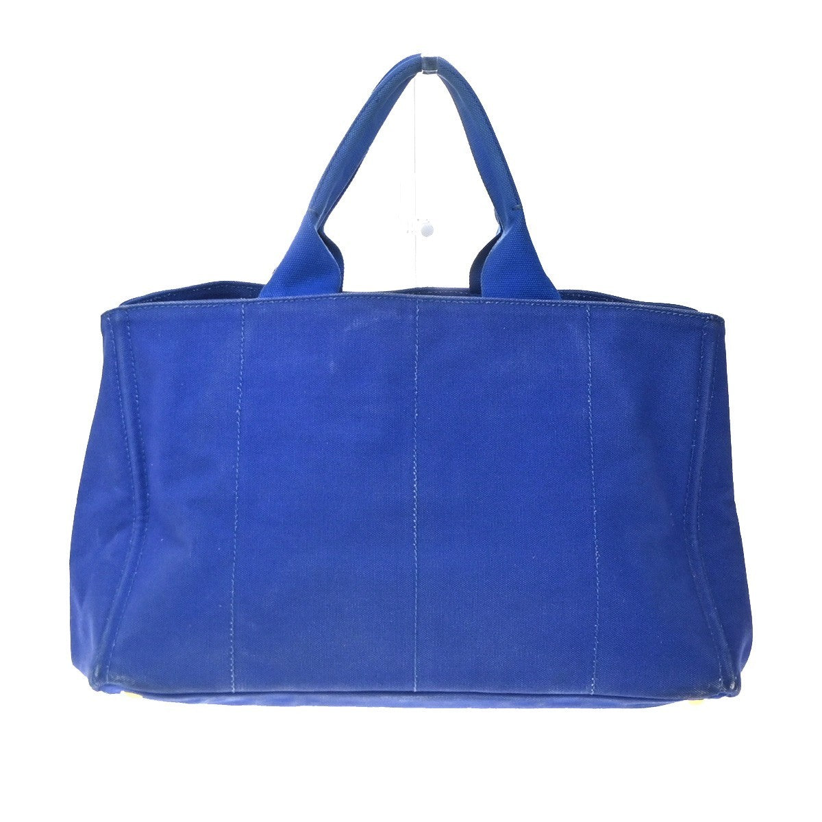 PRADA Logo CANAPA Shoulder Hand Tote Bag Canvas Leather Blue GHW 36KC773