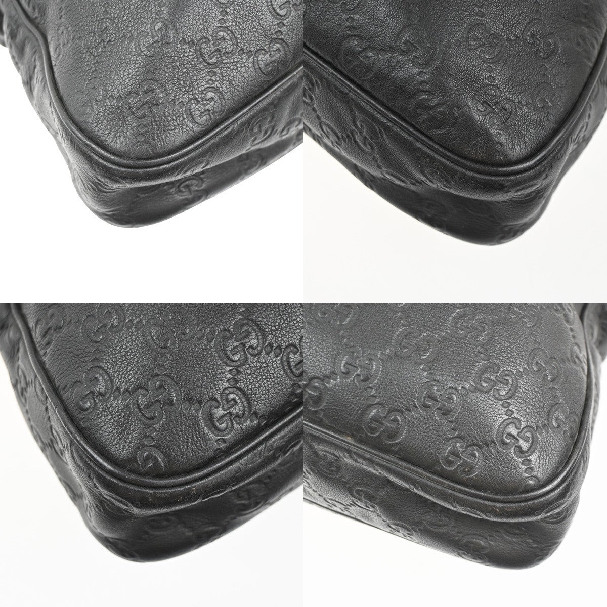 GUCCI GG Logo Guccissima Hand Bag Embossed Leather Brown GHW Italy 36ZA199