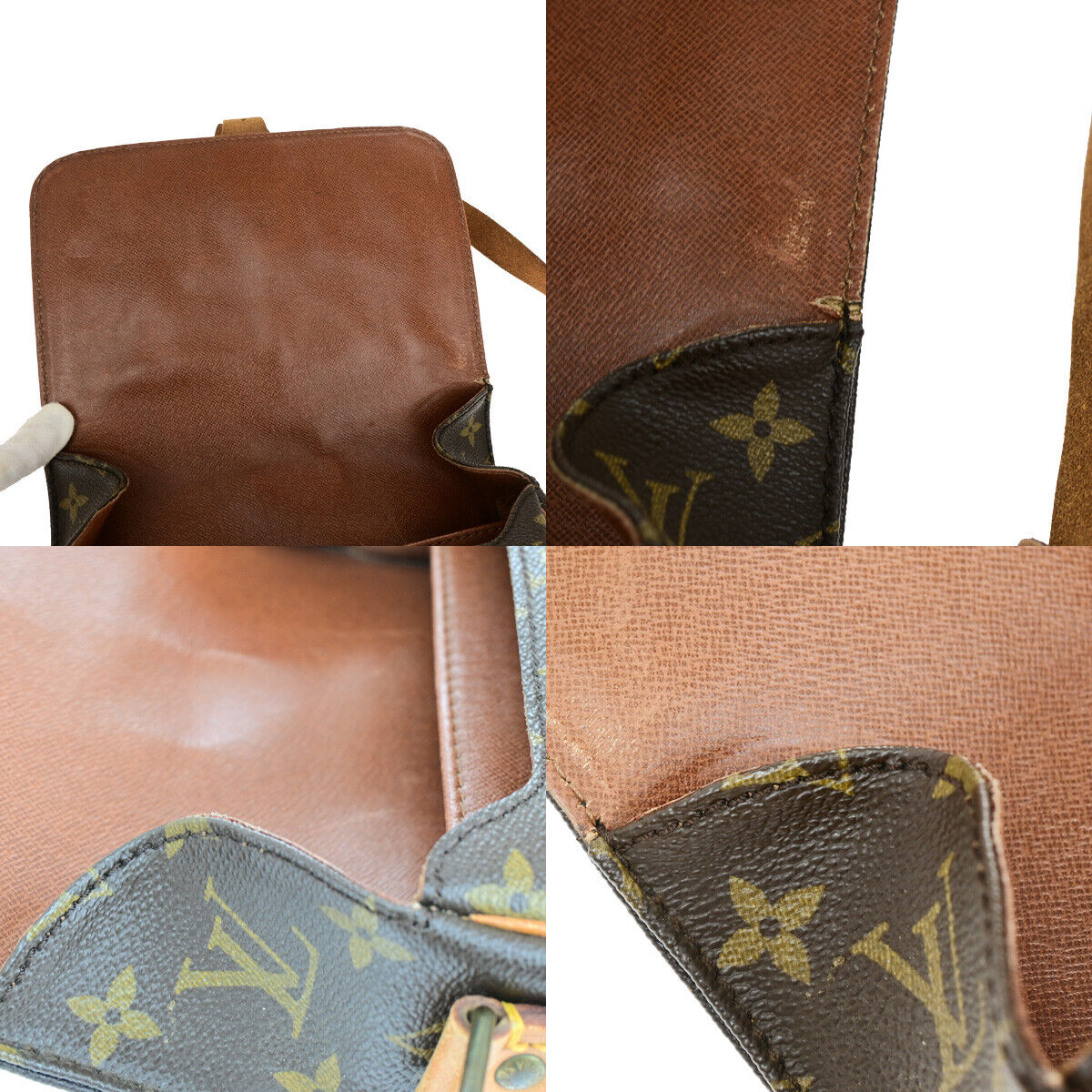 LOUIS VUITTON Cartouchiere MM Shoulder Bag Monogram Leather Brown M51253 32YF045