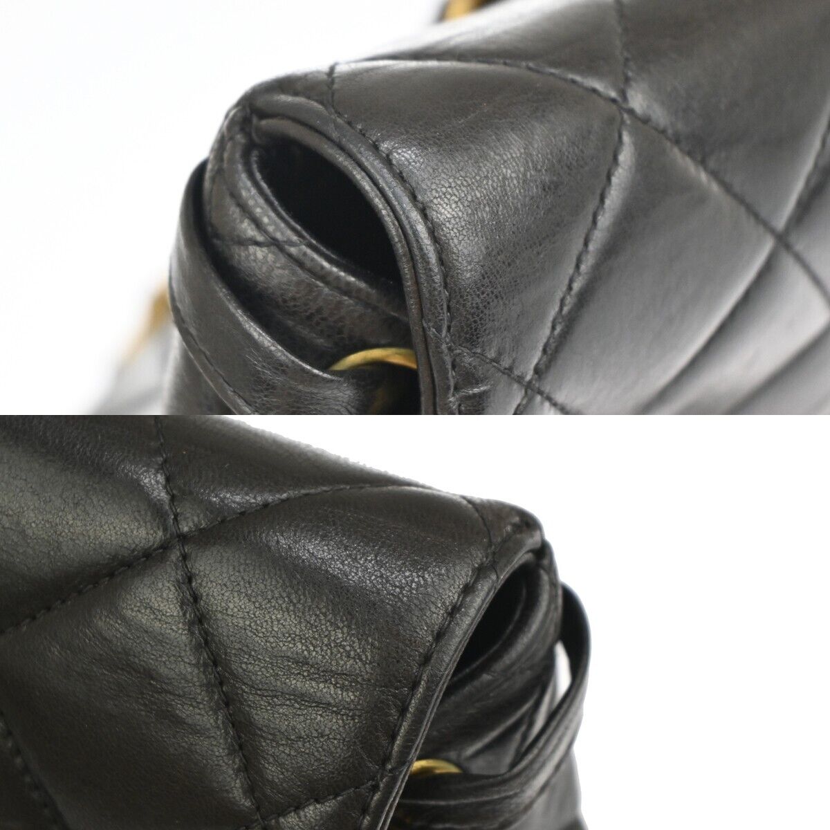 CHANEL CC Logo Matelasse Chain Backpack Bag Leather Black GHW France 708RJ137
