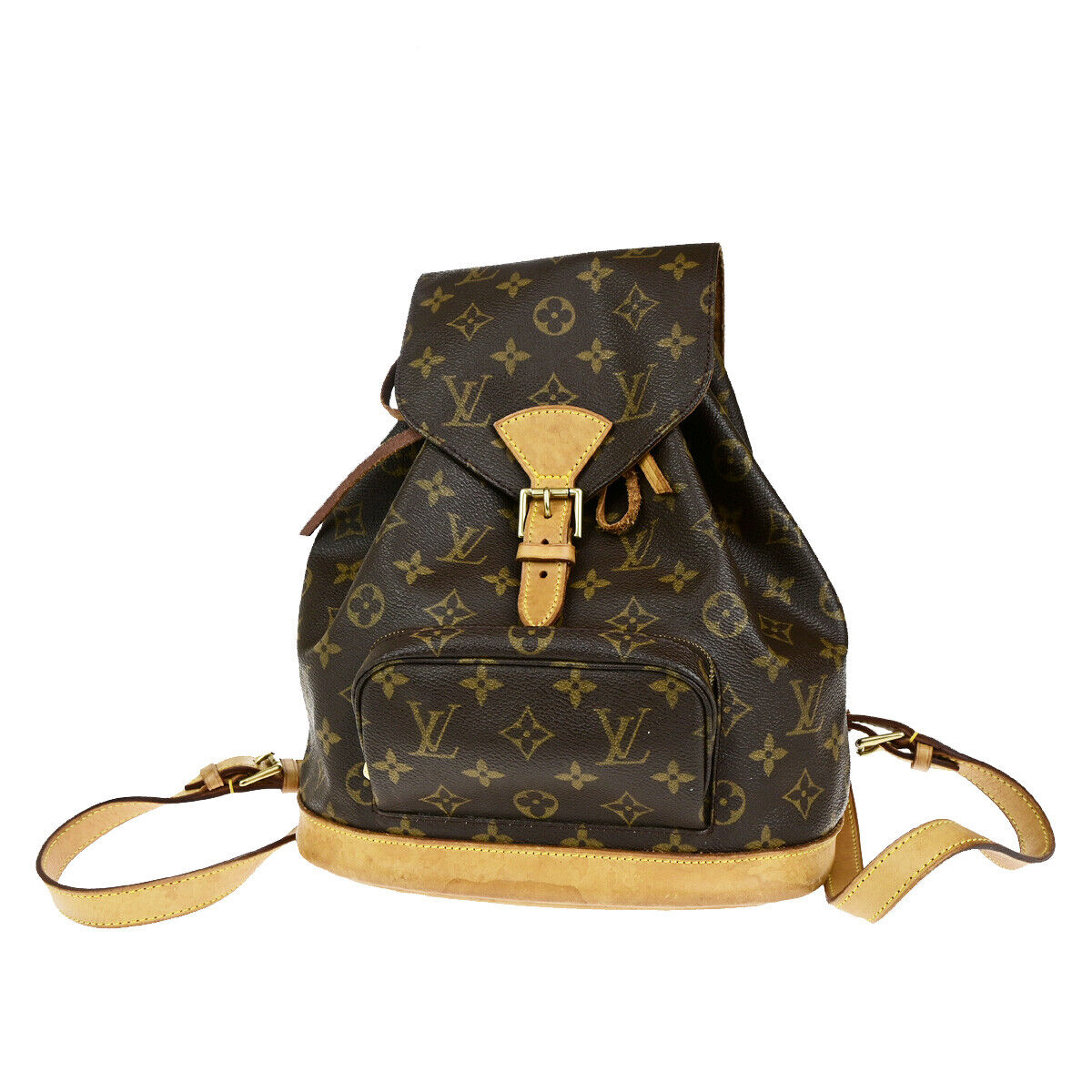 LOUIS VUITTON Montsouris MM Backpack Bag Monogram Leather Brown M51136 18YG771