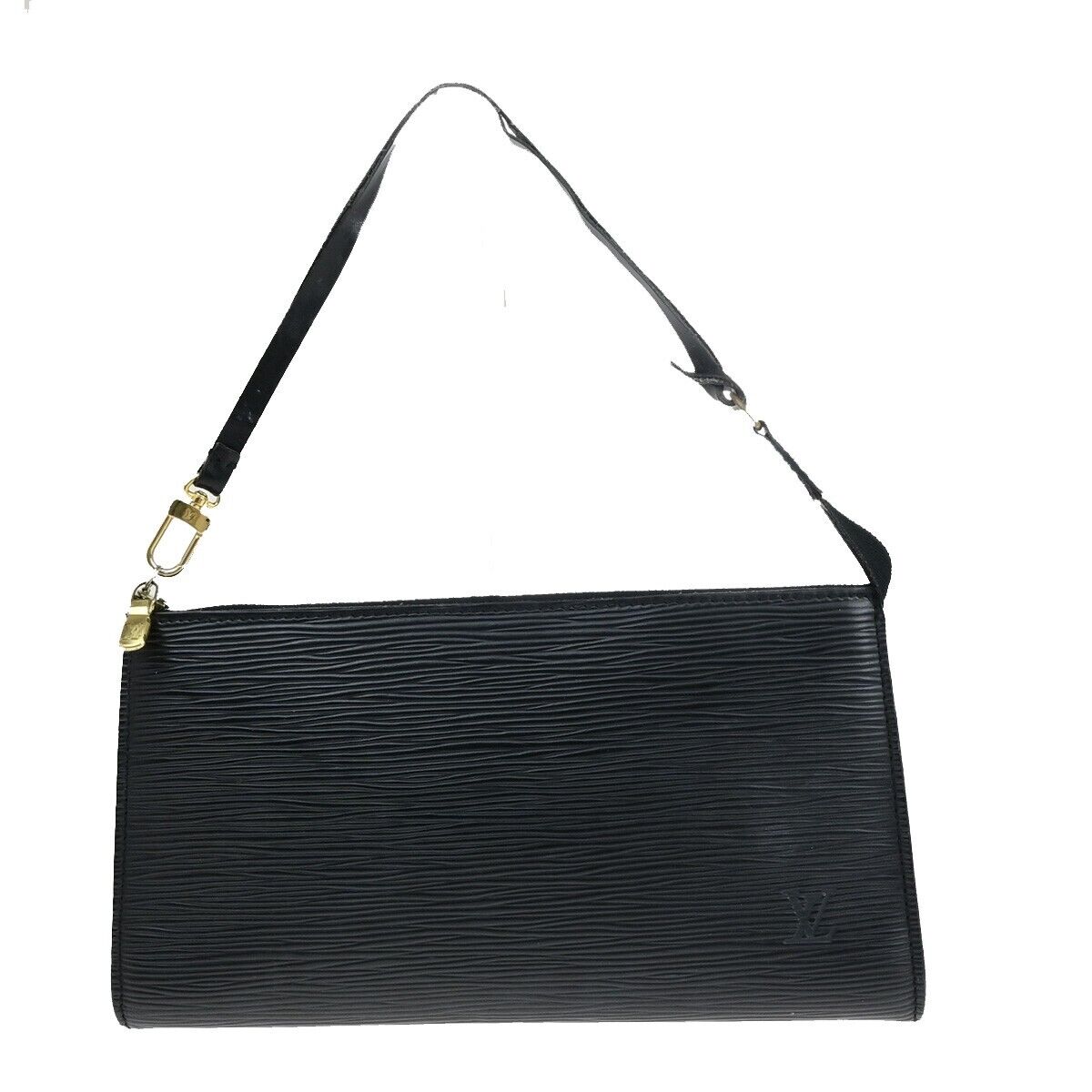 LOUIS VUITTON LV Pochette Accessoires Hand Bag Epi Leather Black M52942 31EB817