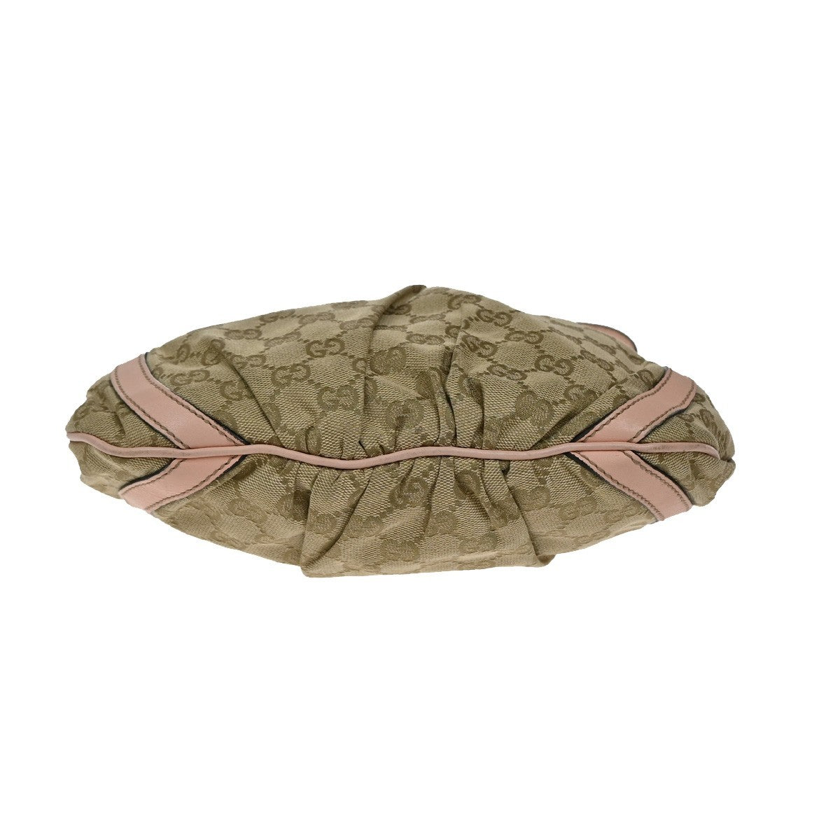 GUCCI Logo Abbey GG Pattern Shoulder Bag Canvas Leather Brown Pink GHW 86KP249