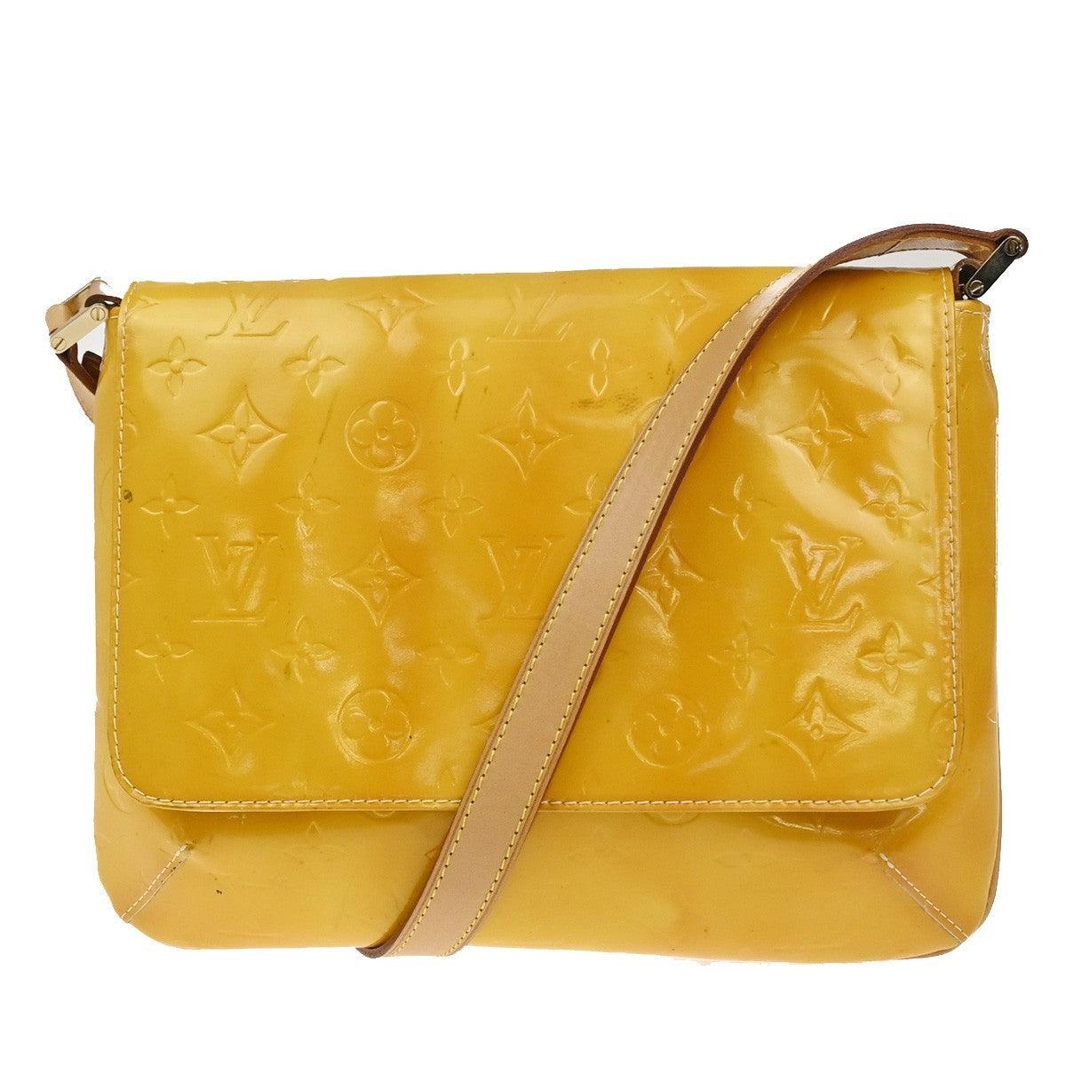 LOUIS VUITTON Thompson Street Shoulder Bag Monogram Vernis Yellow M91071 65KC803