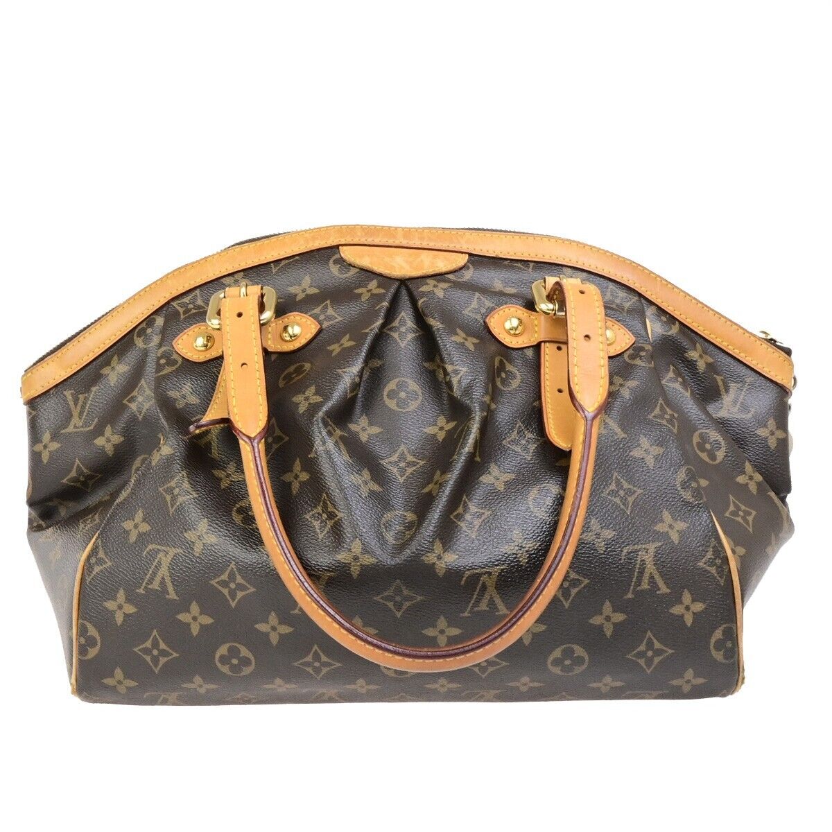 LOUIS VUITTON LV Tivoli GM Shoulder Bag Monogram Leather Brown M40144 34ED314