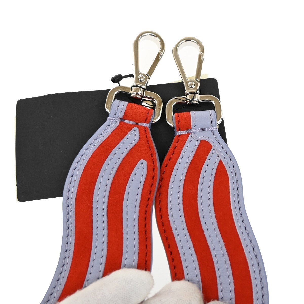 FENDI Logo Strap You Bag Shoulder Strap Leather Red Purple 67RL423