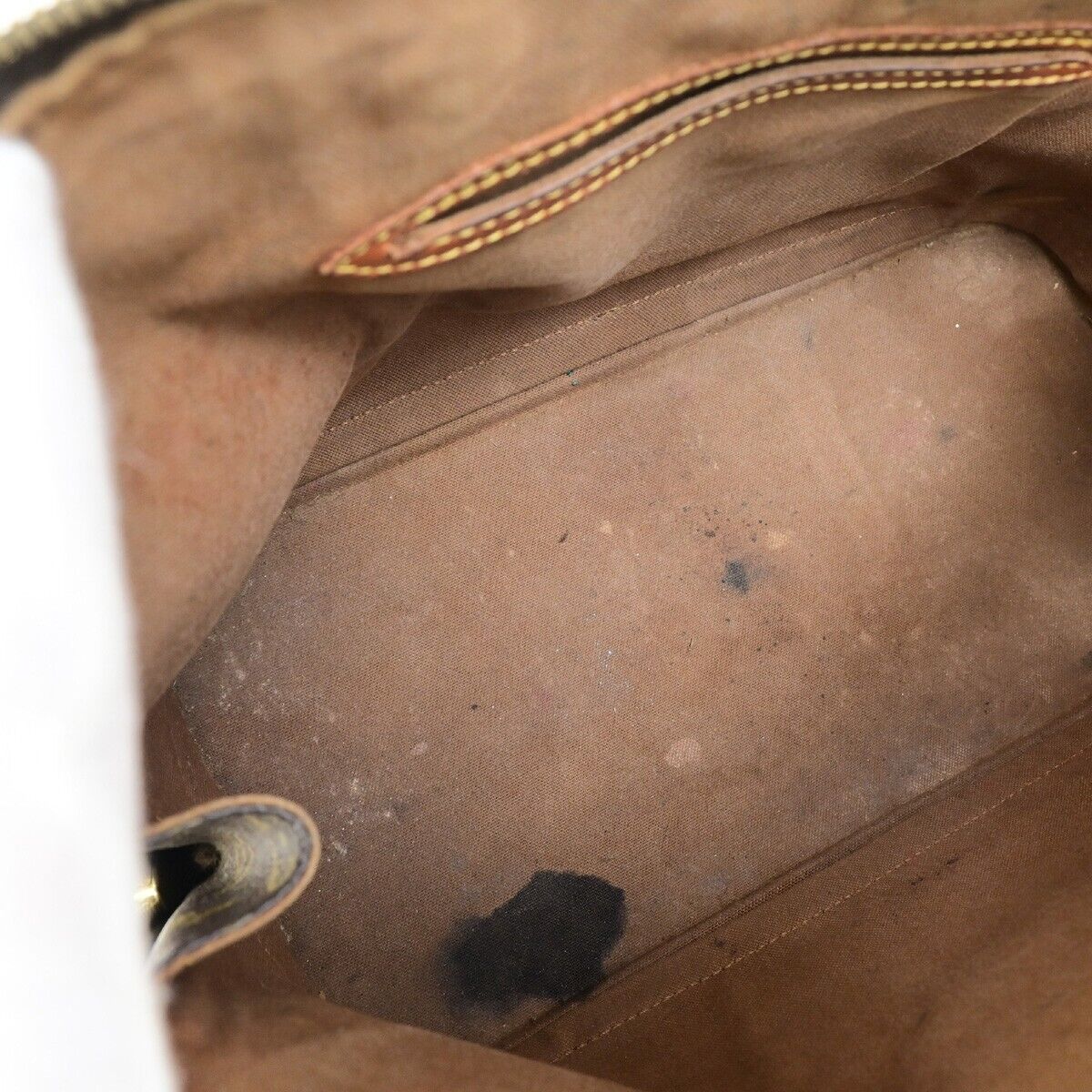 LOUIS VUITTON LV Logo Alma Hand Bag Monogram Leather Brown U.S.A. M51130 36FB182