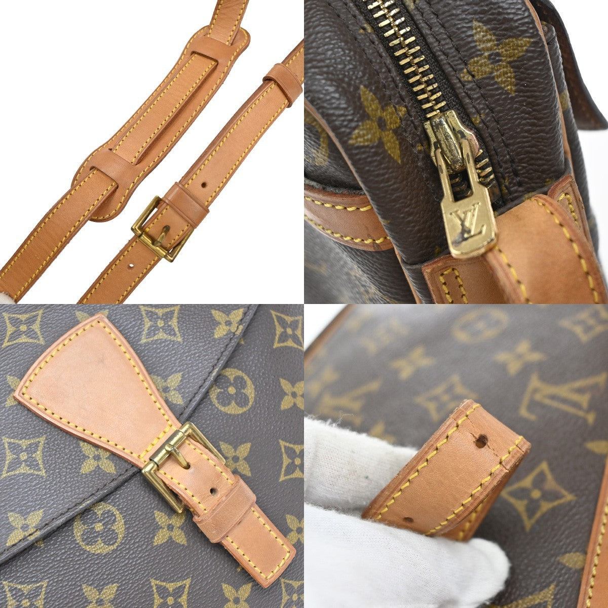 LOUIS VUITTON Jeune Fille GM Shoulder Bag Monogram Leather Brown M51225 32EF979