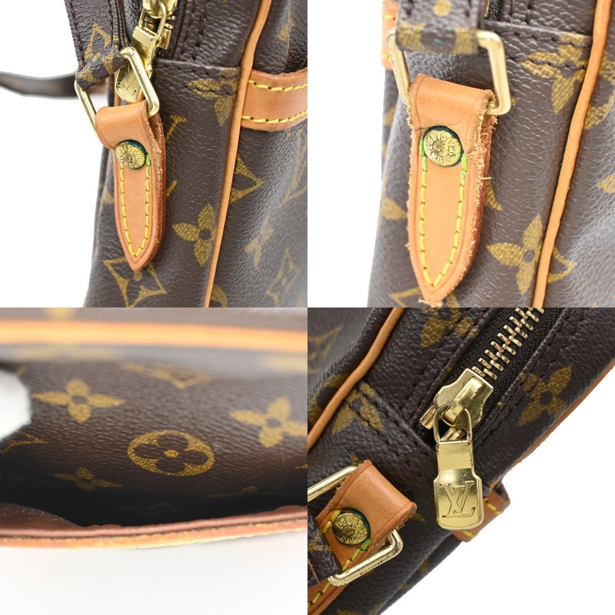 LOUIS VUITTON Danube Shoulder Bag Monogram Leather Brown France M45266 35CA214
