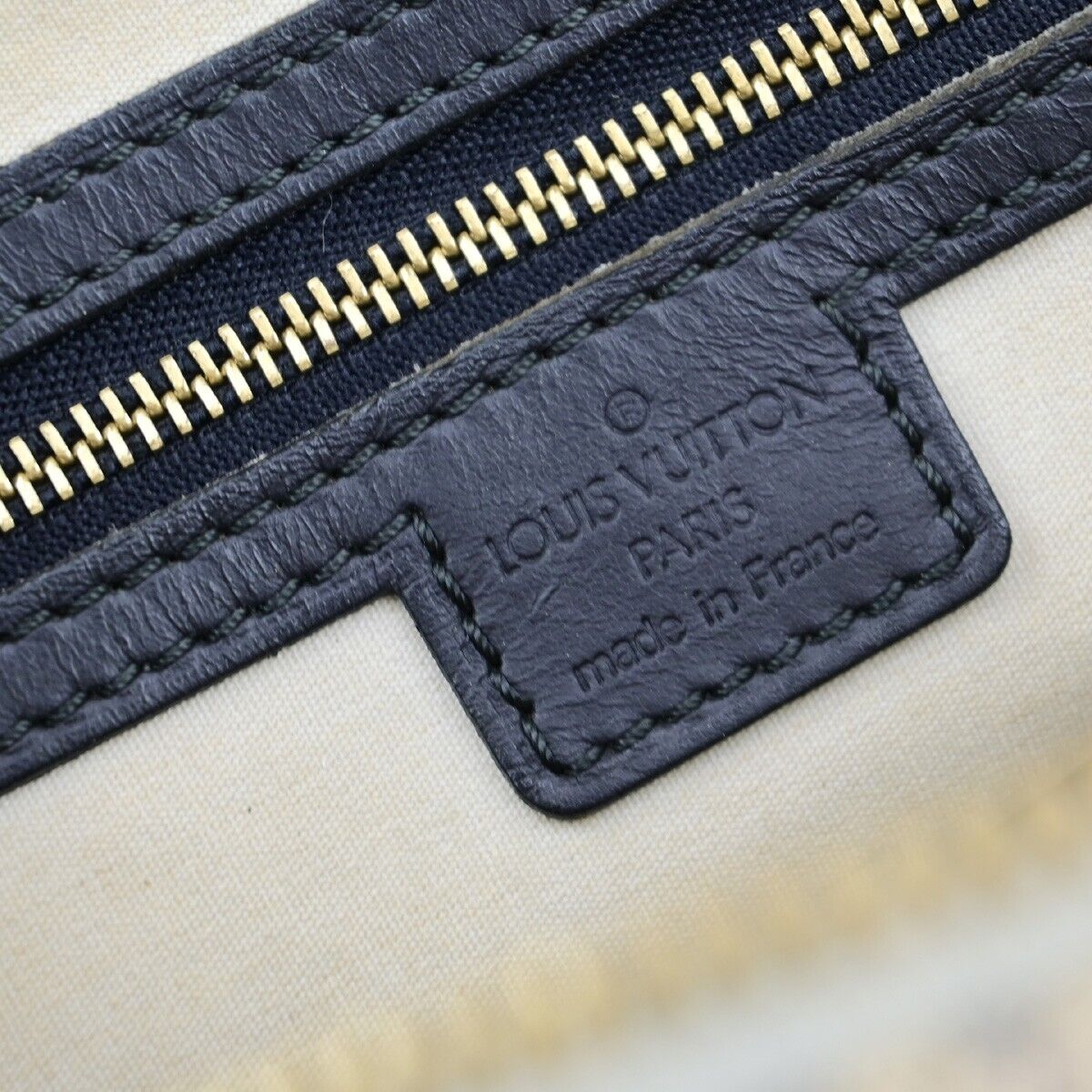 LOUIS VUITTON Logo Alma Long Hand Bag Monogram Mini Canvas Blue M92205 31ED365